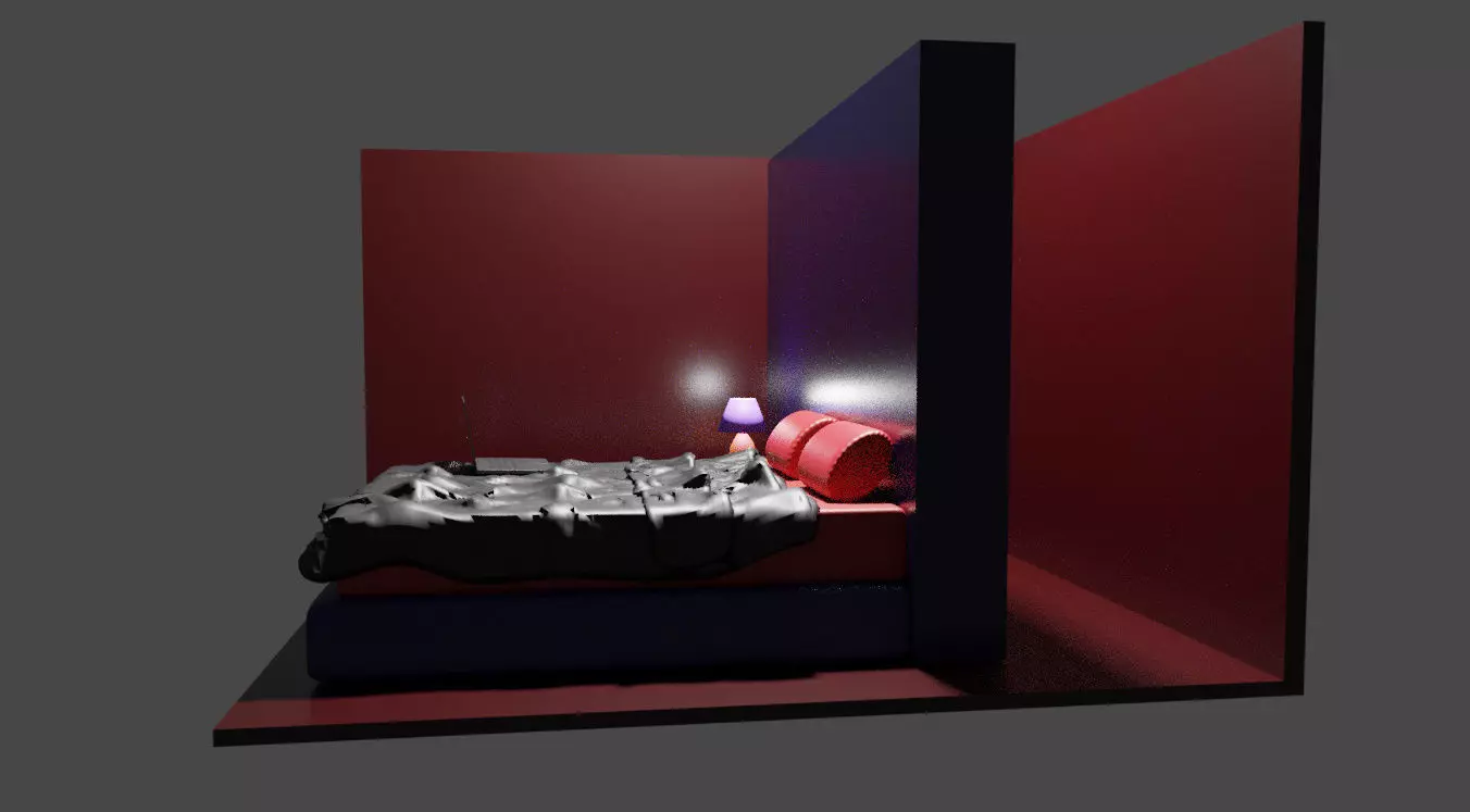 Bed Room Low-poly 3D model_0