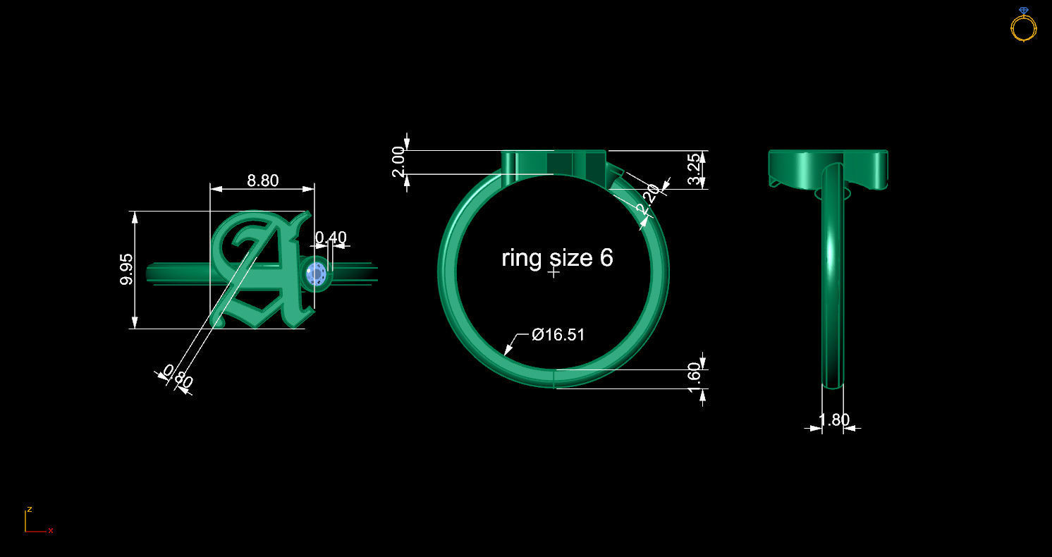 - Old English font ring A 3D print model_11