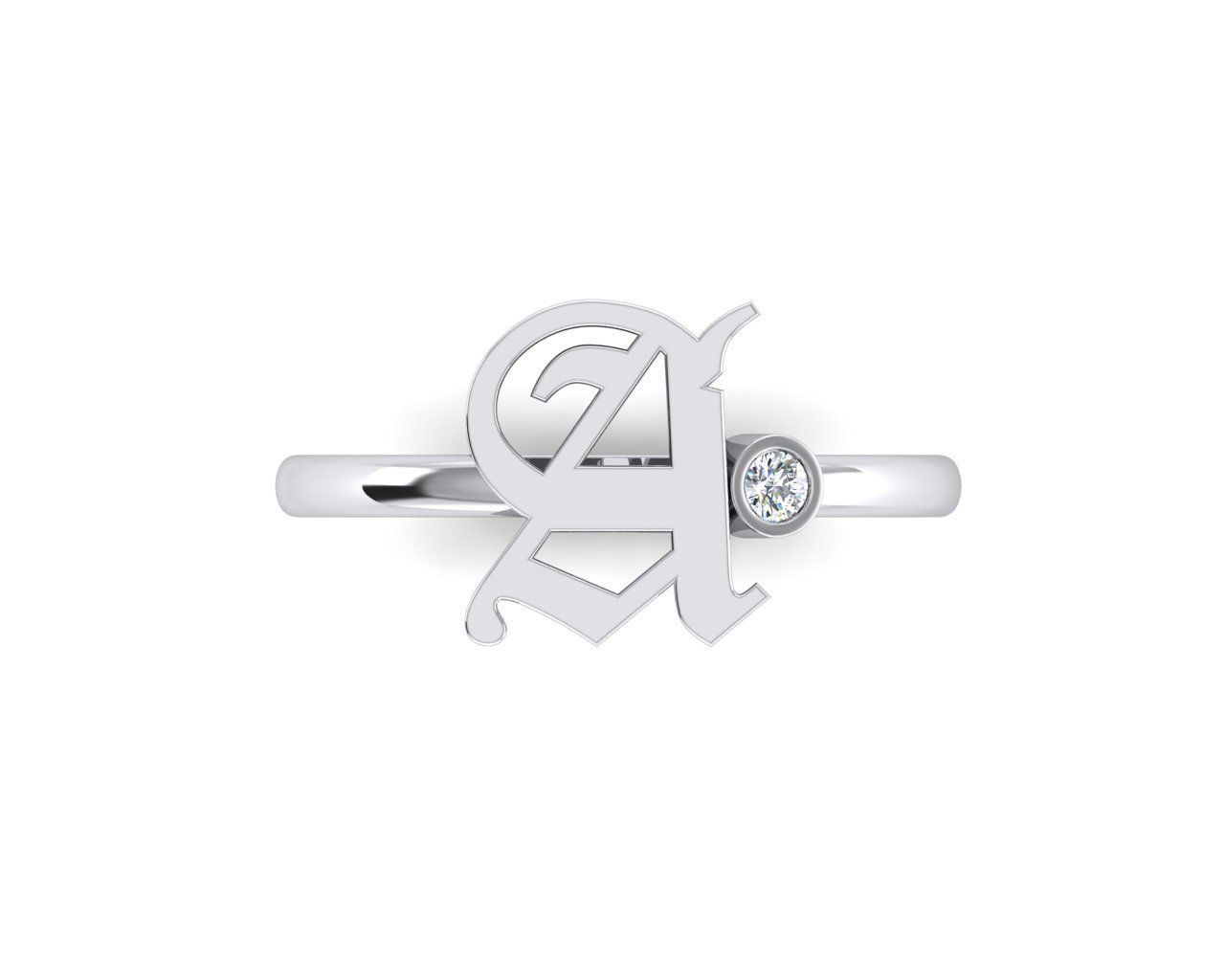 - Old English font ring A 3D print model_4