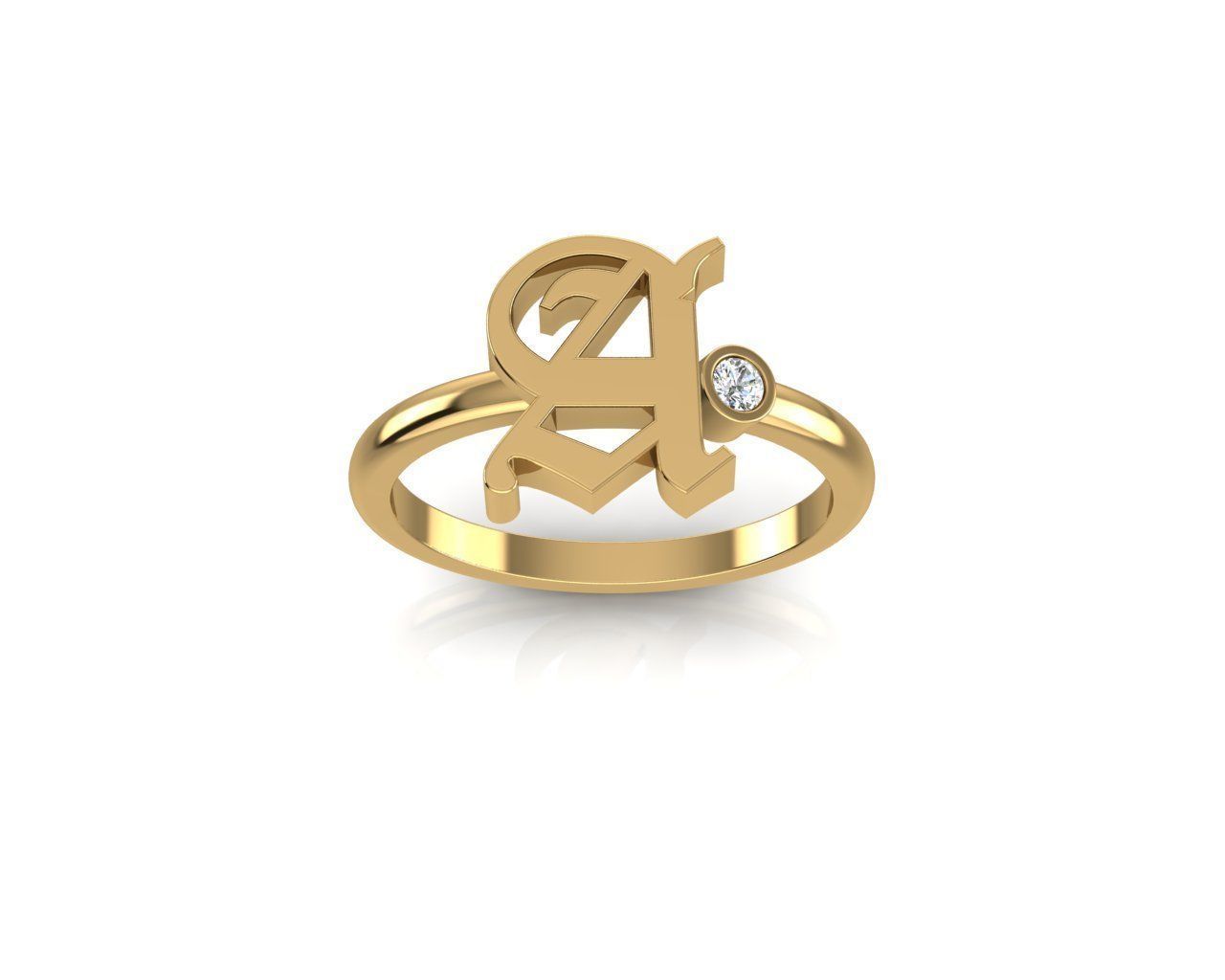 - Old English font ring A 3D print model_1