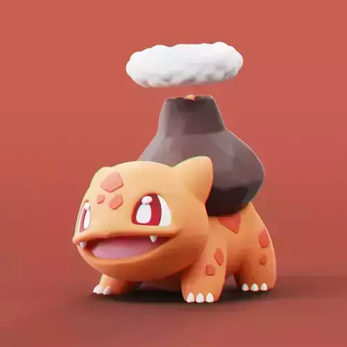 Pokemon - Fire Bulbasaur 3D print model