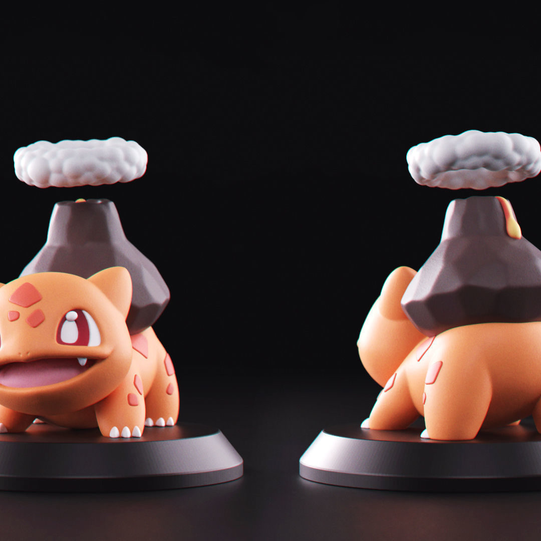 Pokemon - Fire Bulbasaur 3D print model_3