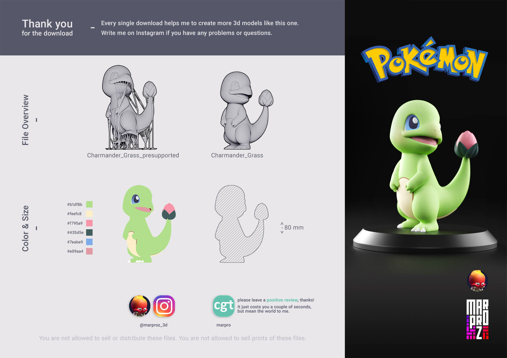 Pokemon - Grass Charmander 3D print model_1