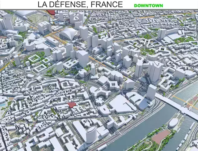 La Defense France Low-poly 3D model