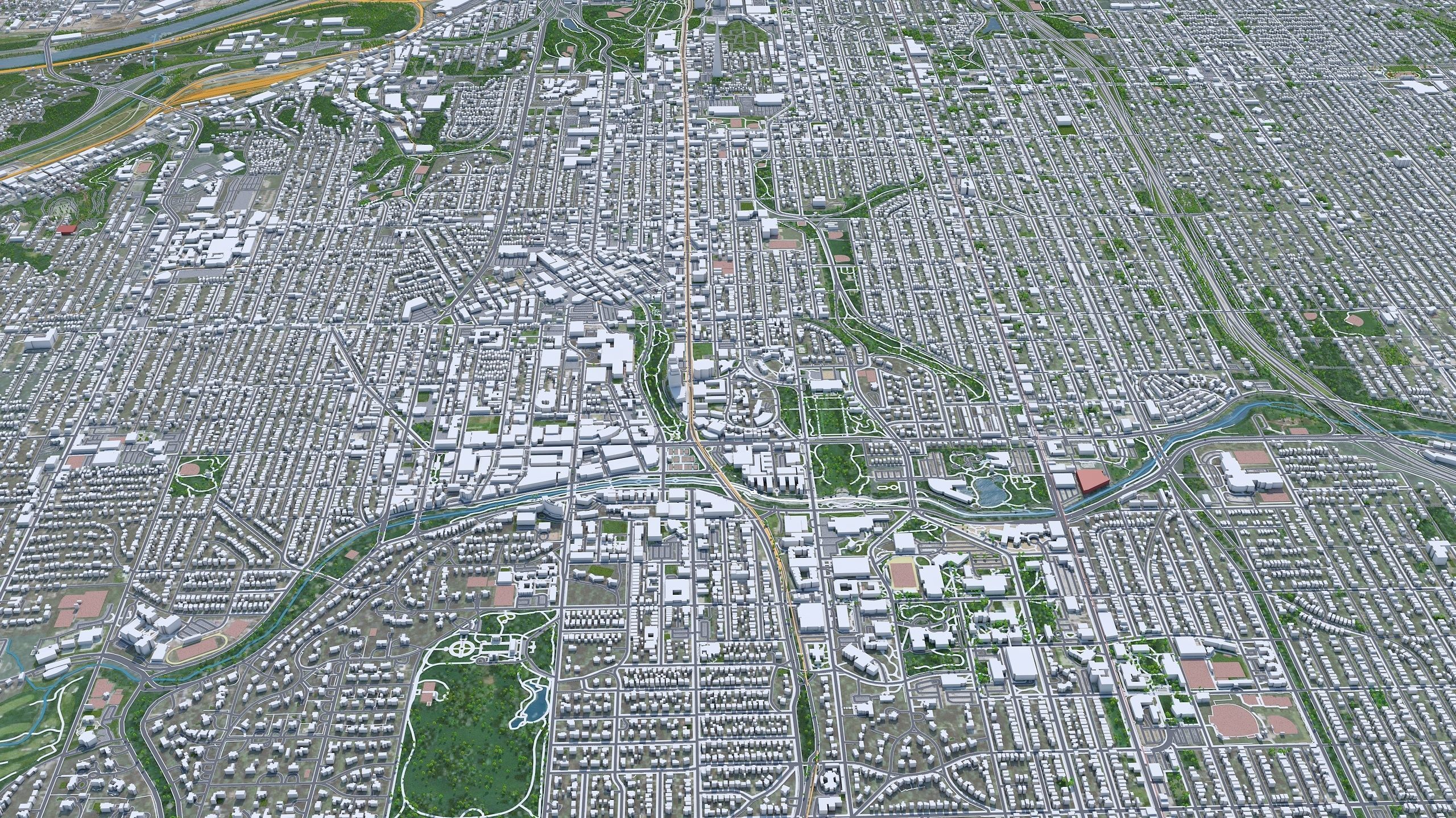 Kansas City Missouri USA Low-poly 3D model_7