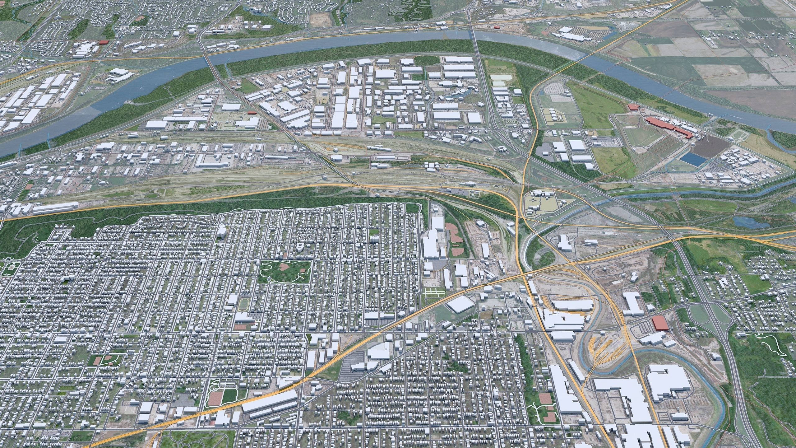 Kansas City Missouri USA Low-poly 3D model_6