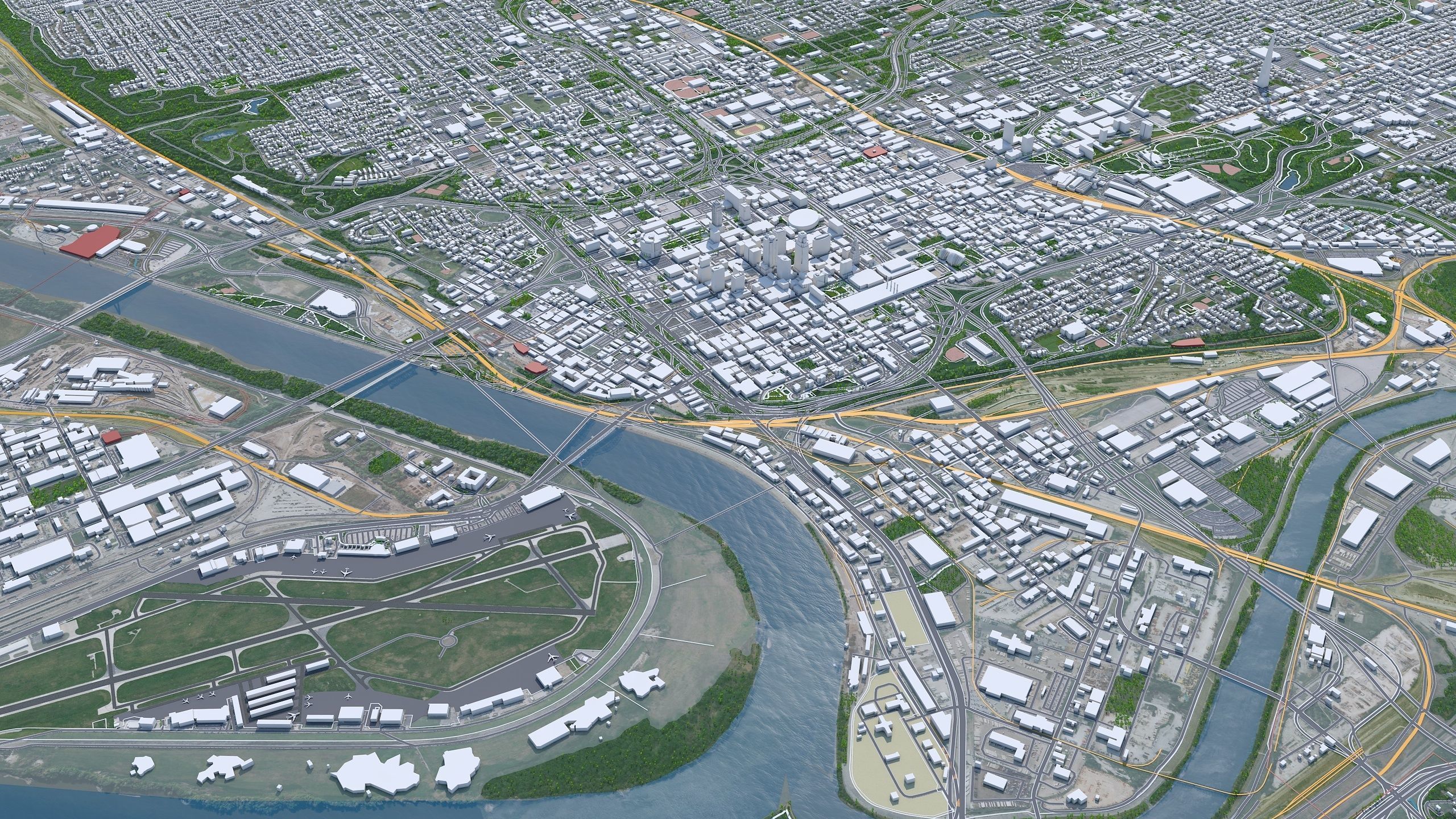 Kansas City Missouri USA Low-poly 3D model_4