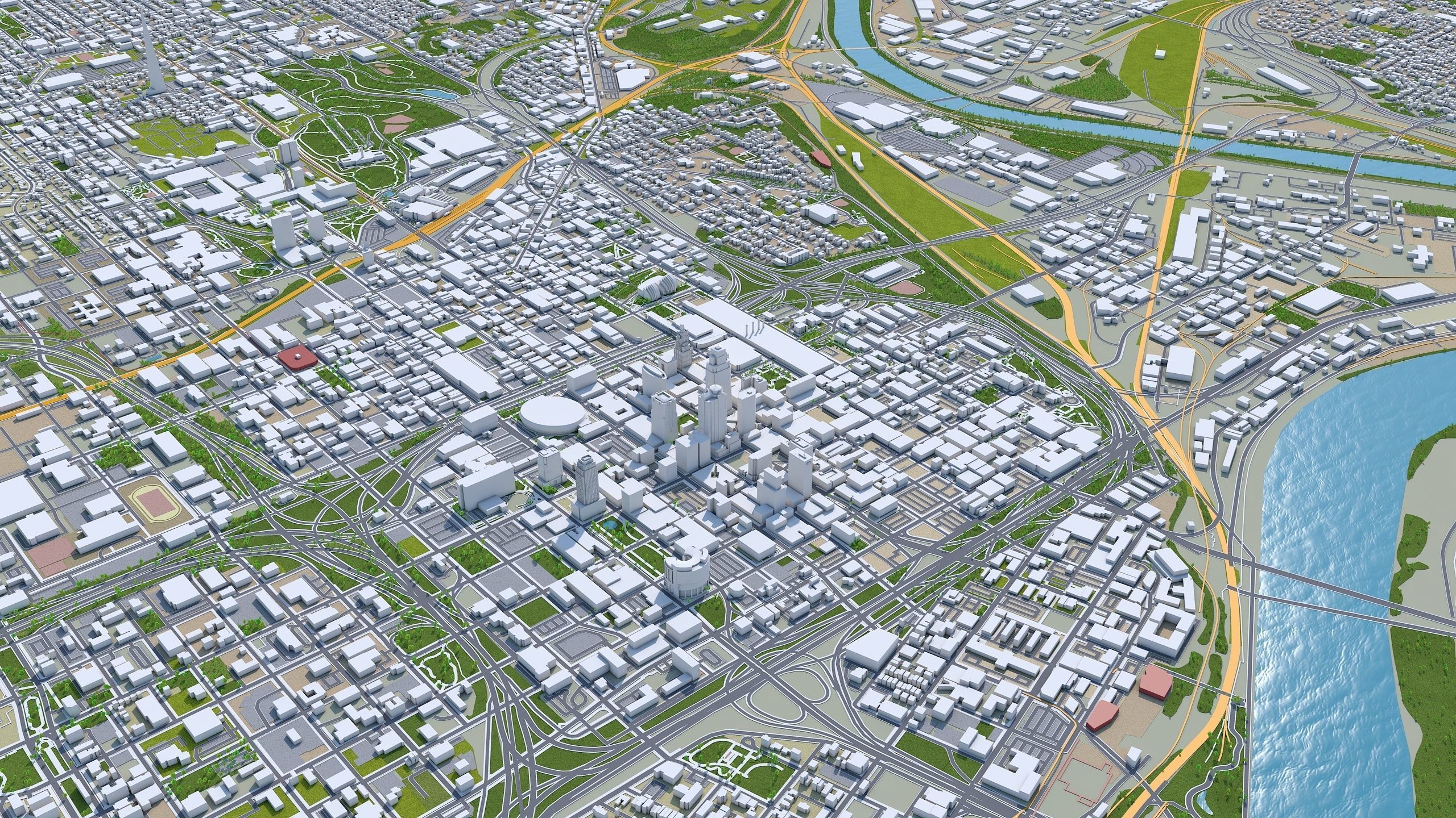 Kansas City Missouri USA Low-poly 3D model_11