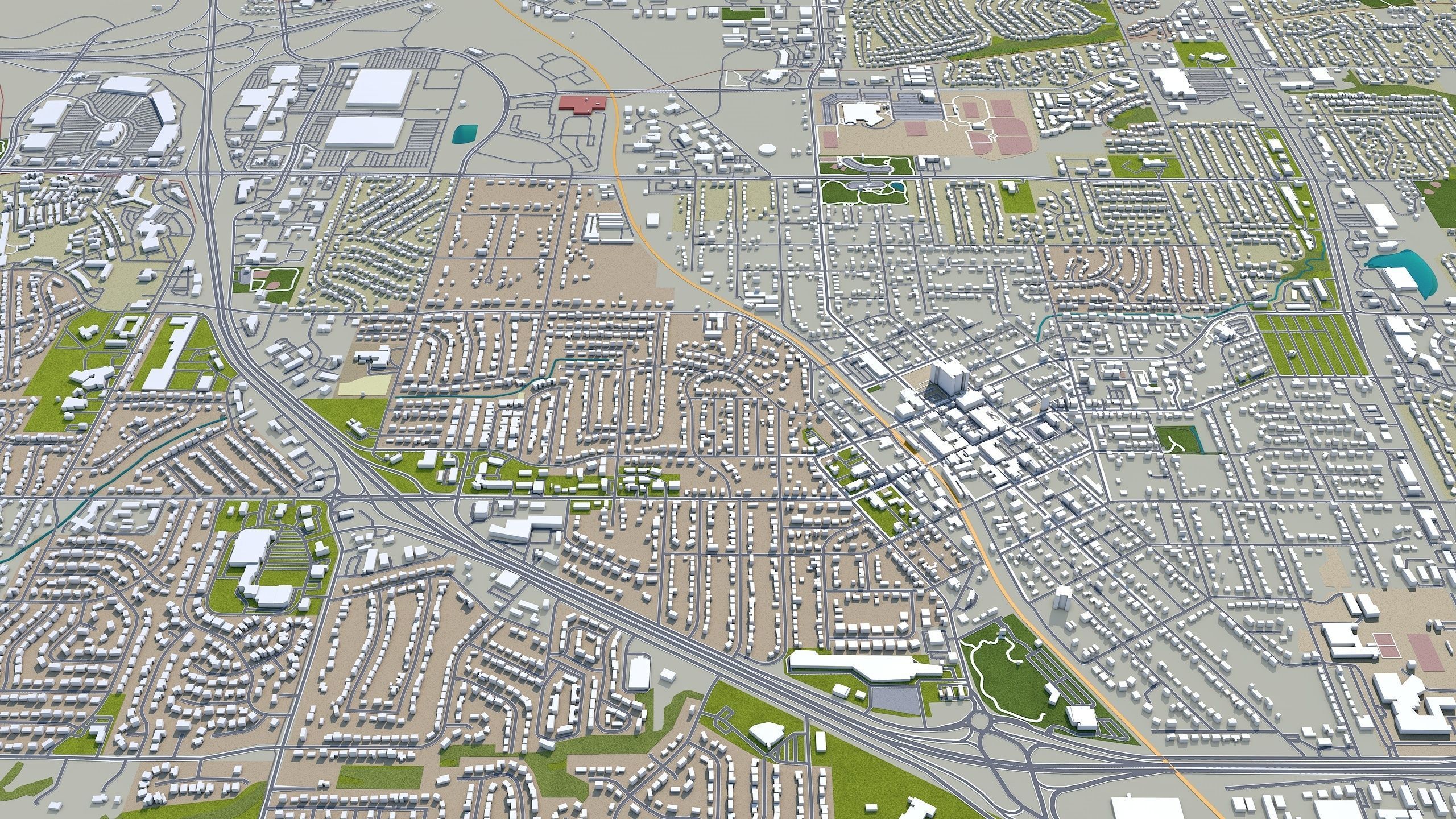 Kansas City Missouri USA Low-poly 3D model_12
