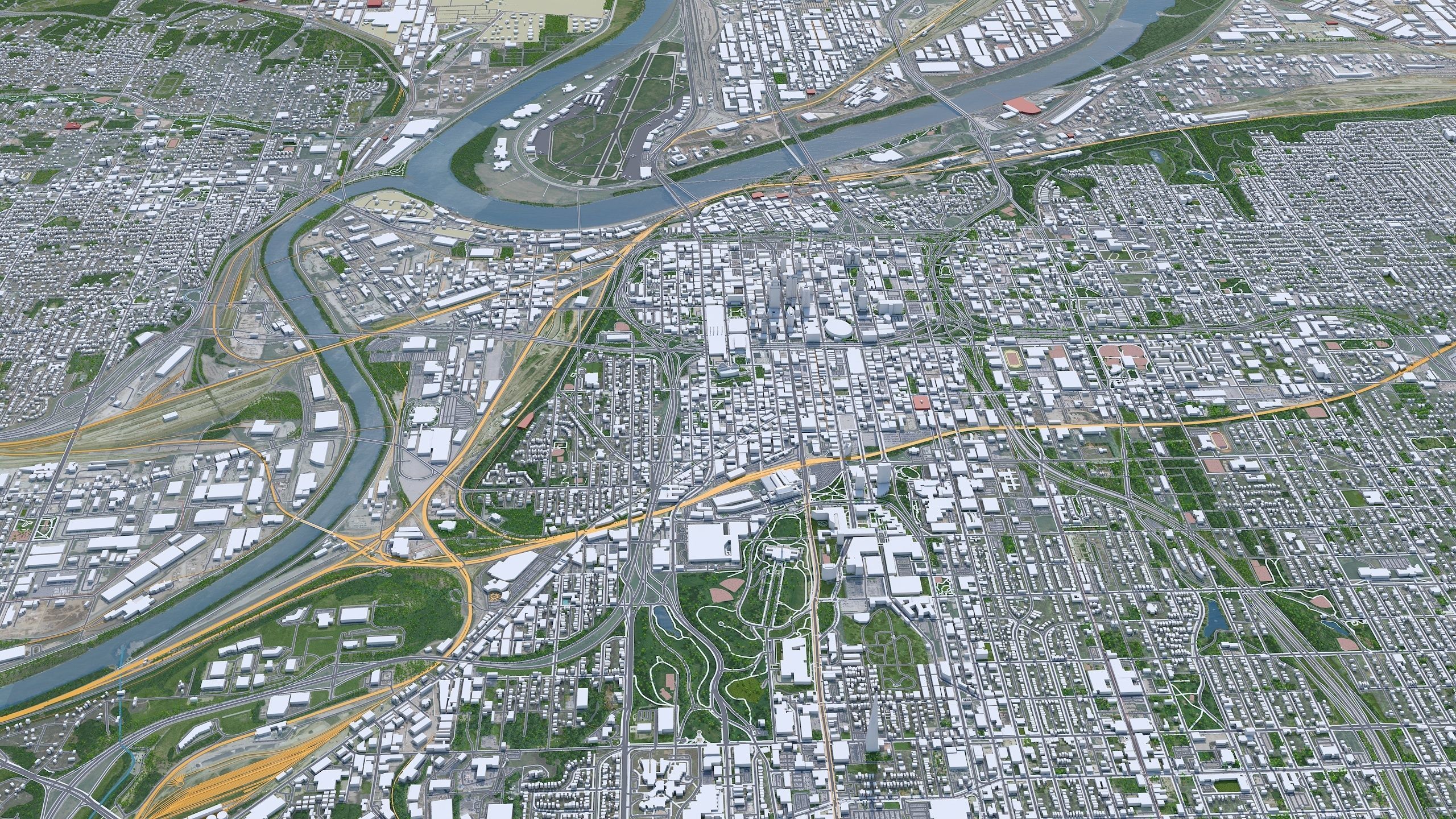 Kansas City Missouri USA Low-poly 3D model_3