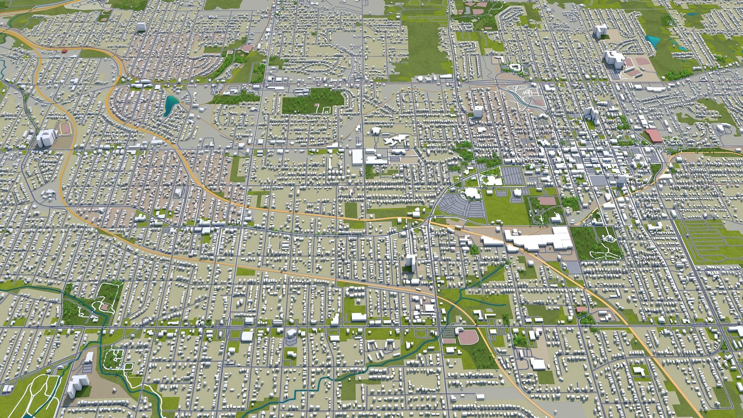 Kansas City Missouri USA Low-poly 3D model_10