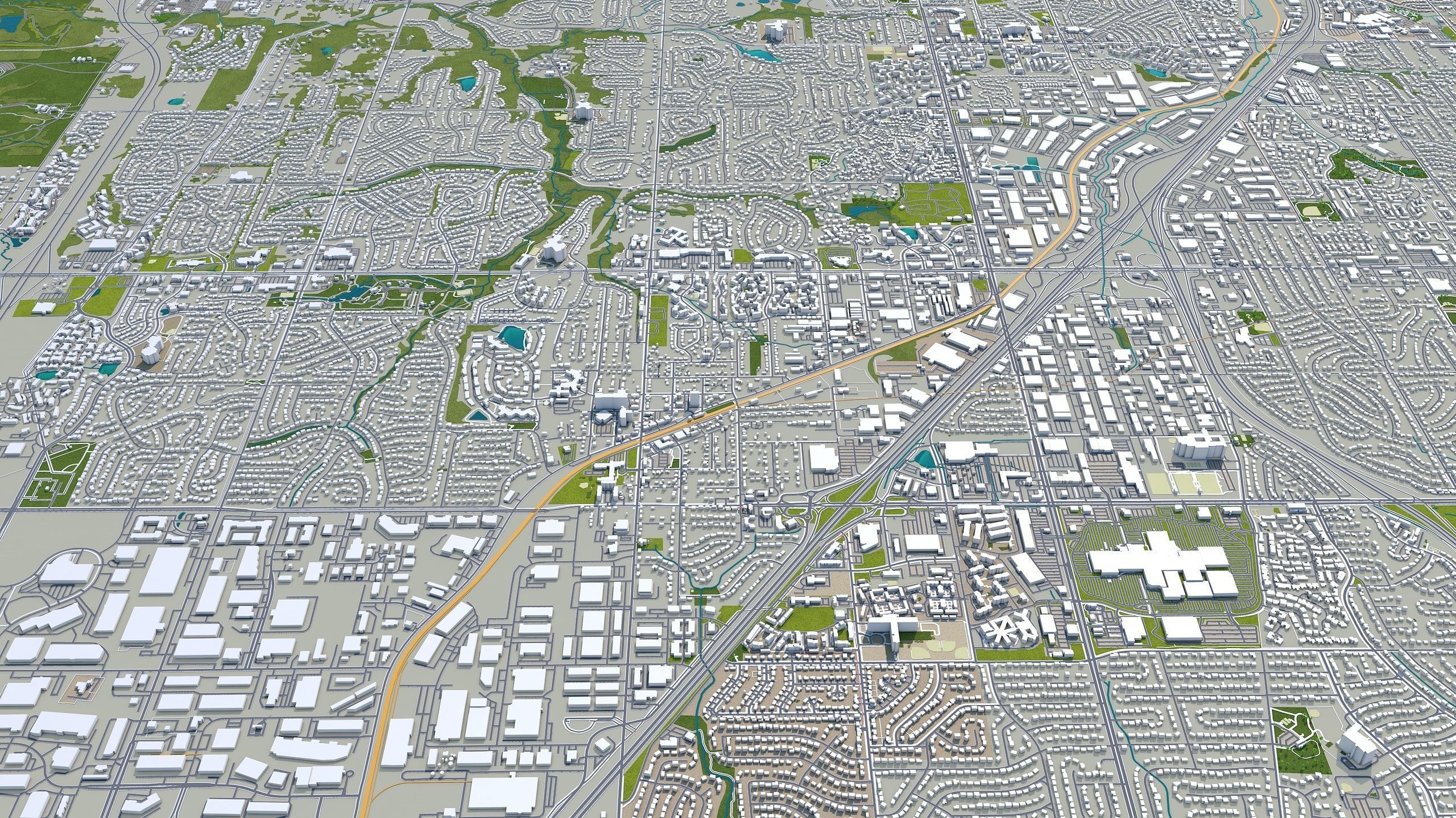 Kansas City Missouri USA Low-poly 3D model_15