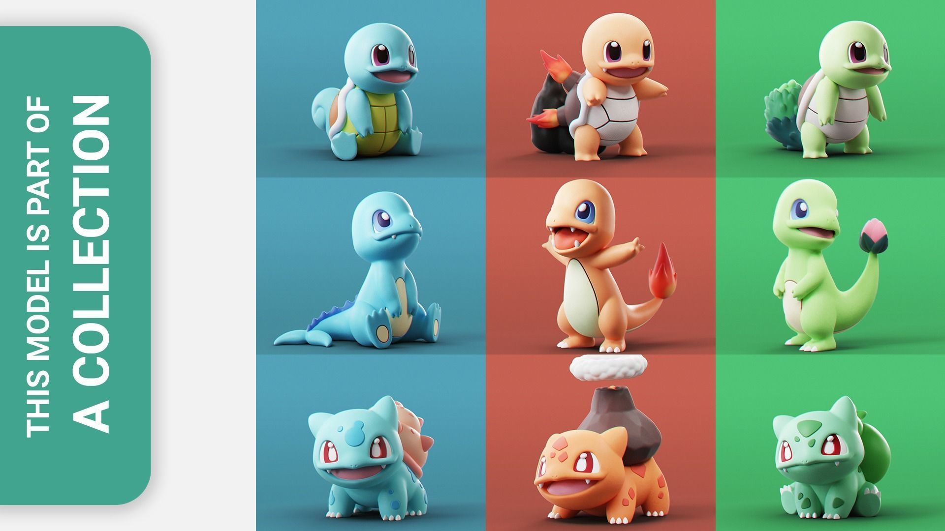 Pokemon - Grass Squirtle 3D print model_5