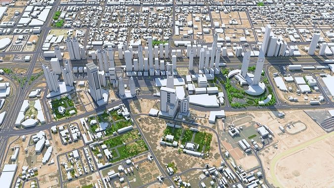 Dubai Business Bay UAE Low-poly 3D model 5