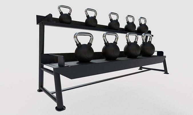 Weight storage - kettlebell Rack Low-poly 3D model