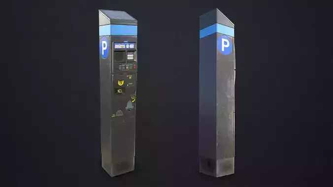 Parking Meter Low-poly 3D model