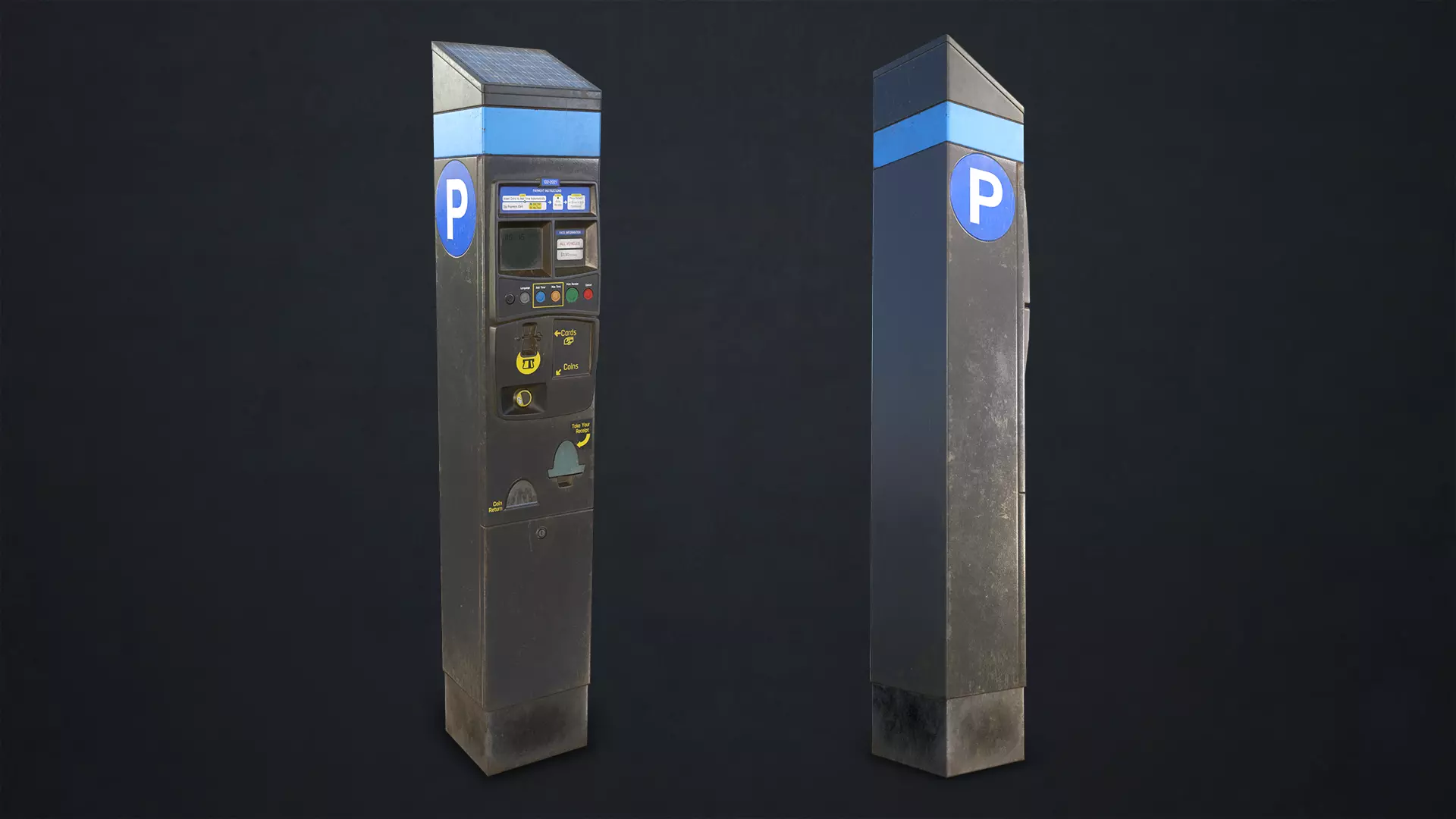 Parking Meter Low-poly 3D model_0