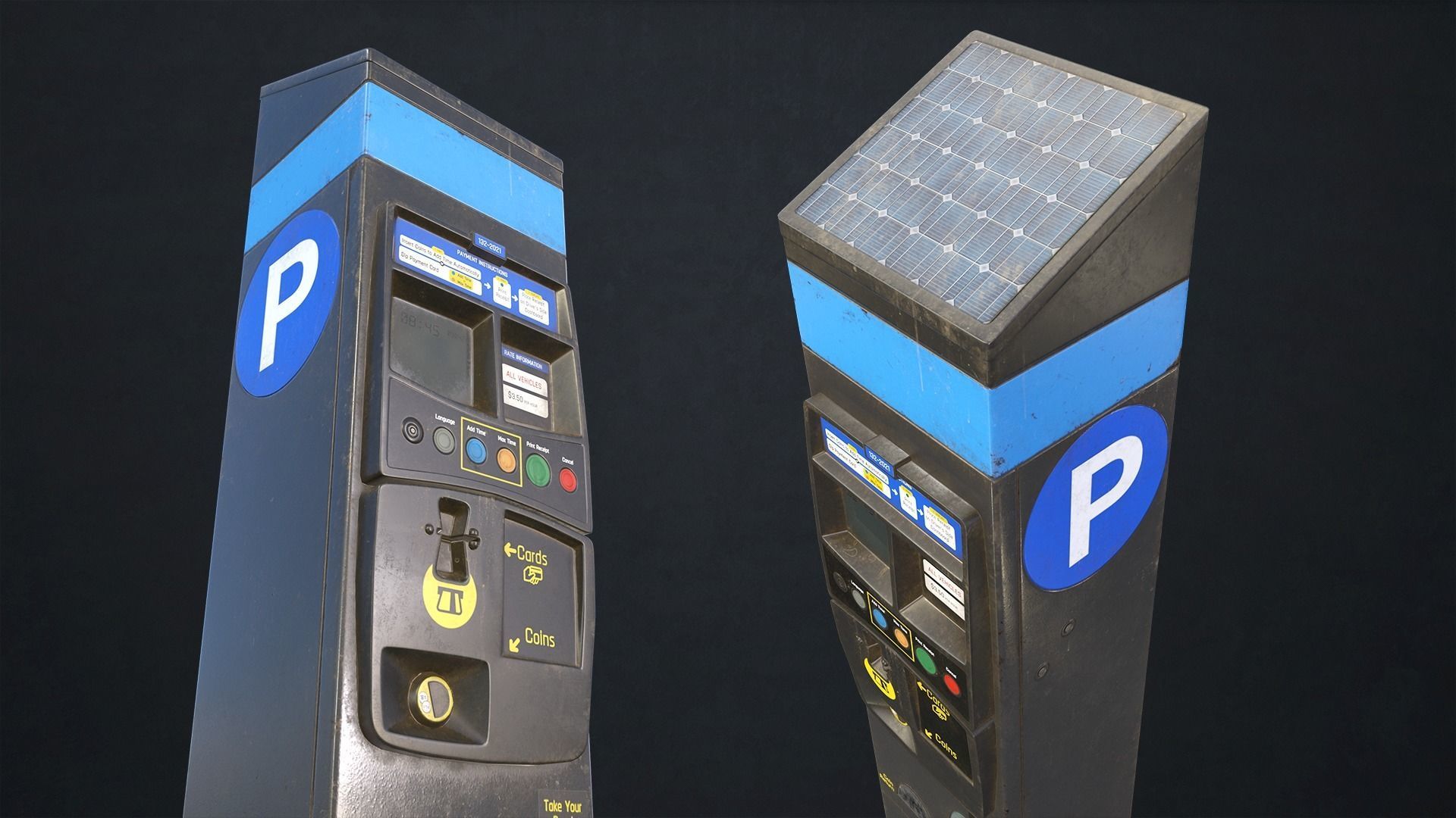 Parking Meter Low-poly 3D model_8