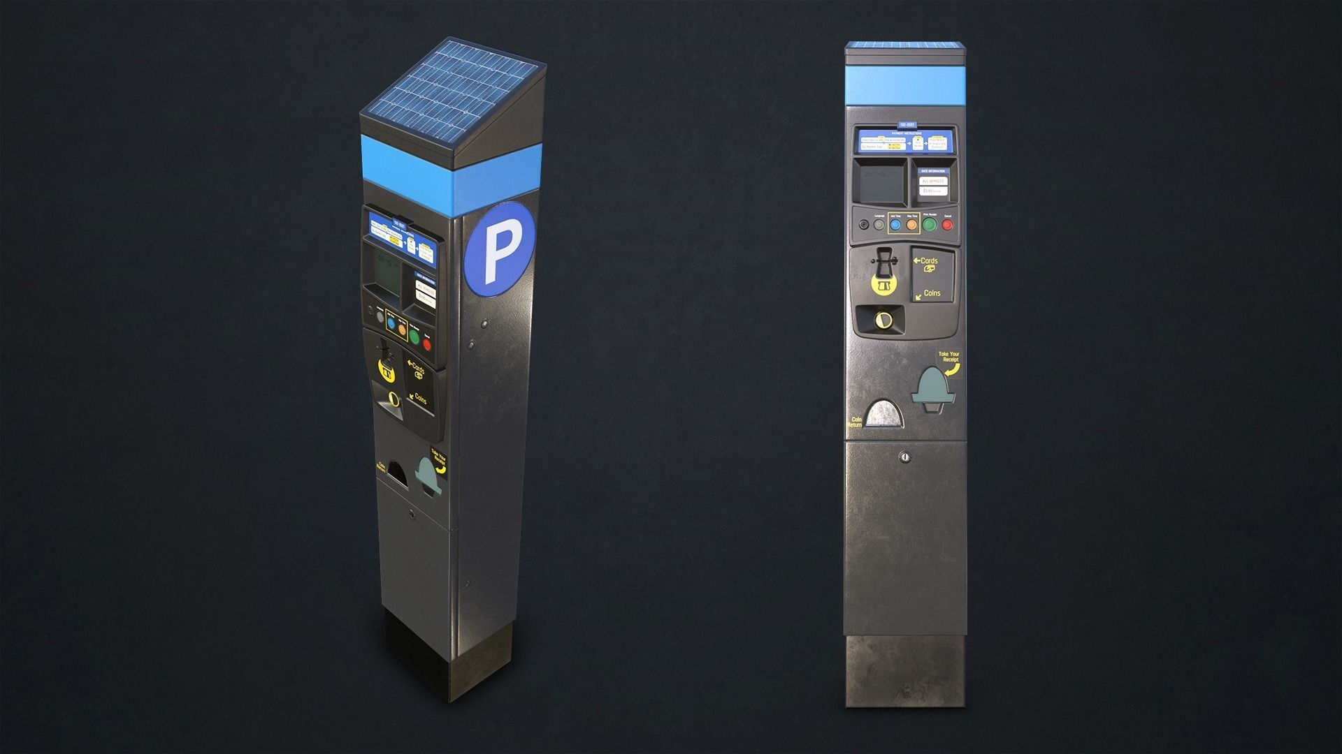 Parking Meter Low-poly 3D model_7