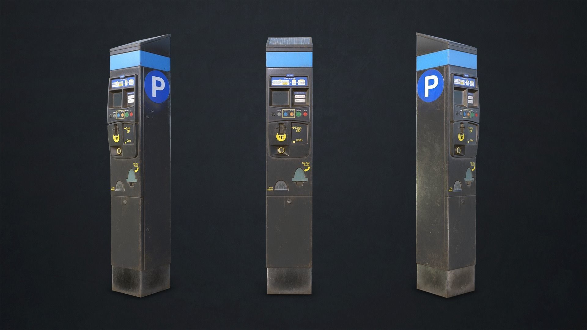 Parking Meter Low-poly 3D model_2