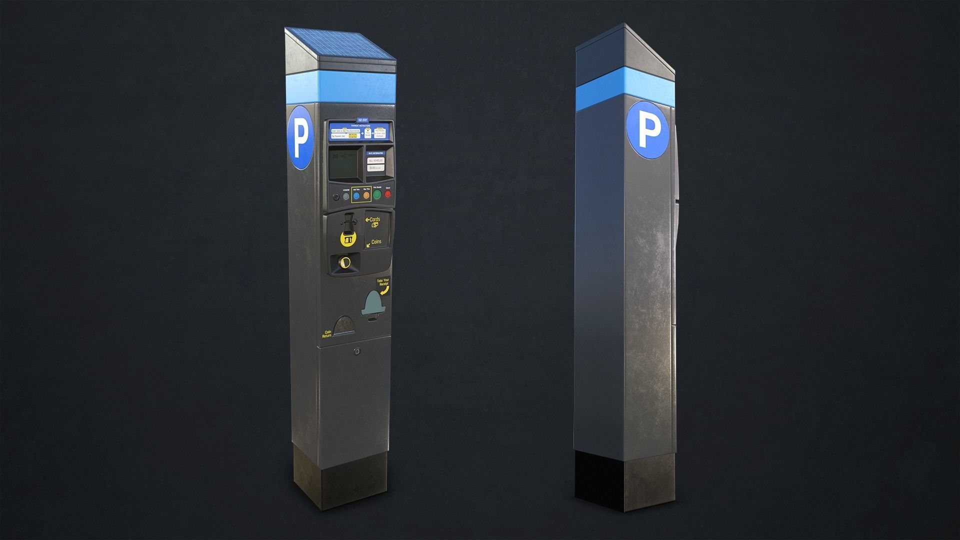 Parking Meter Low-poly 3D model_5