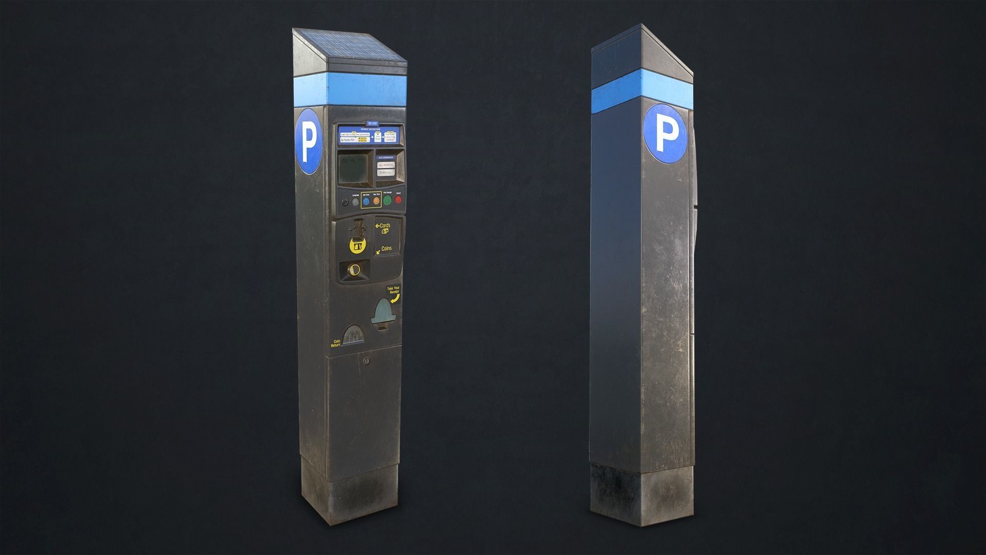 Parking Meter Low-poly 3D model_4