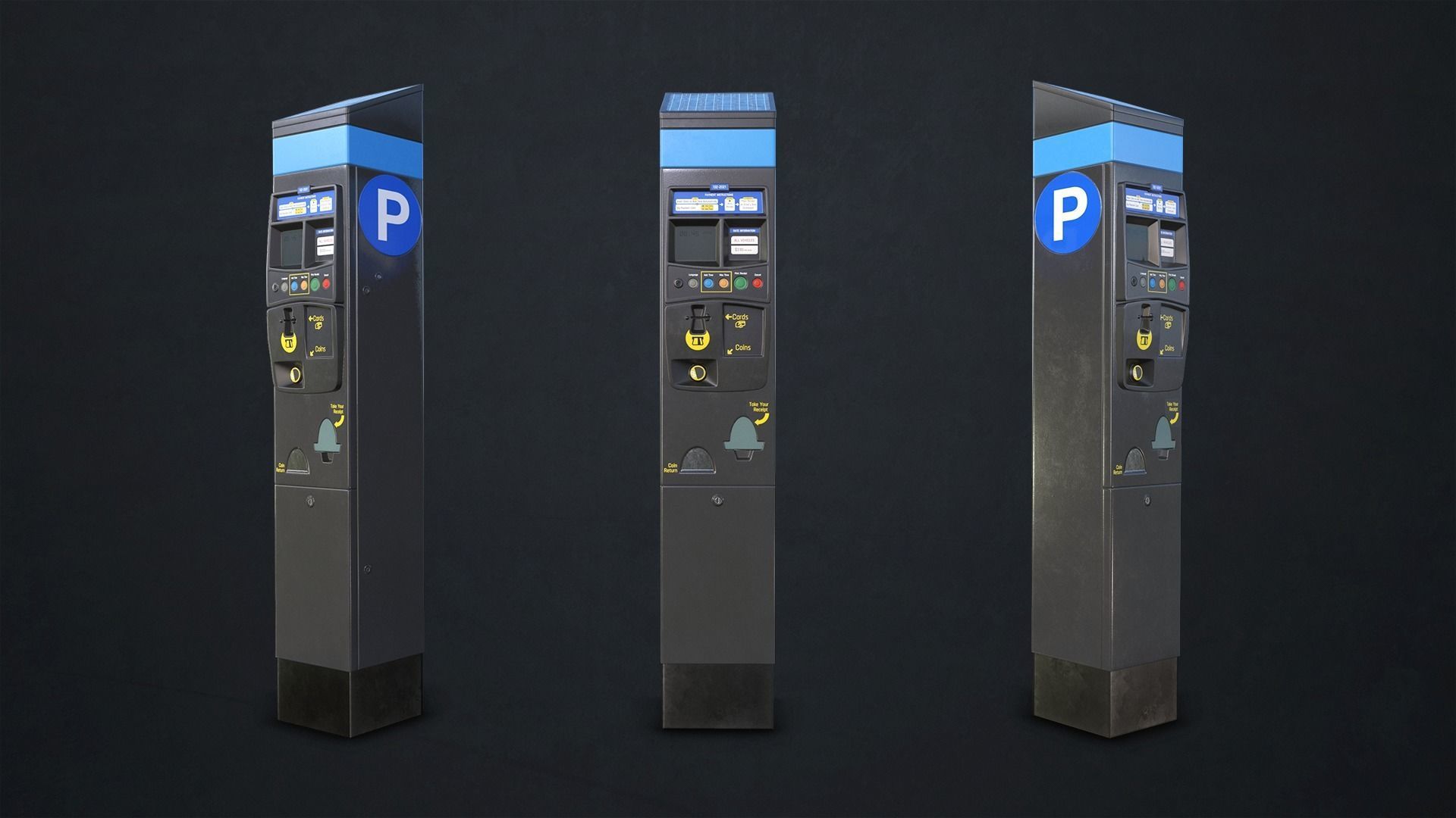 Parking Meter Low-poly 3D model_3