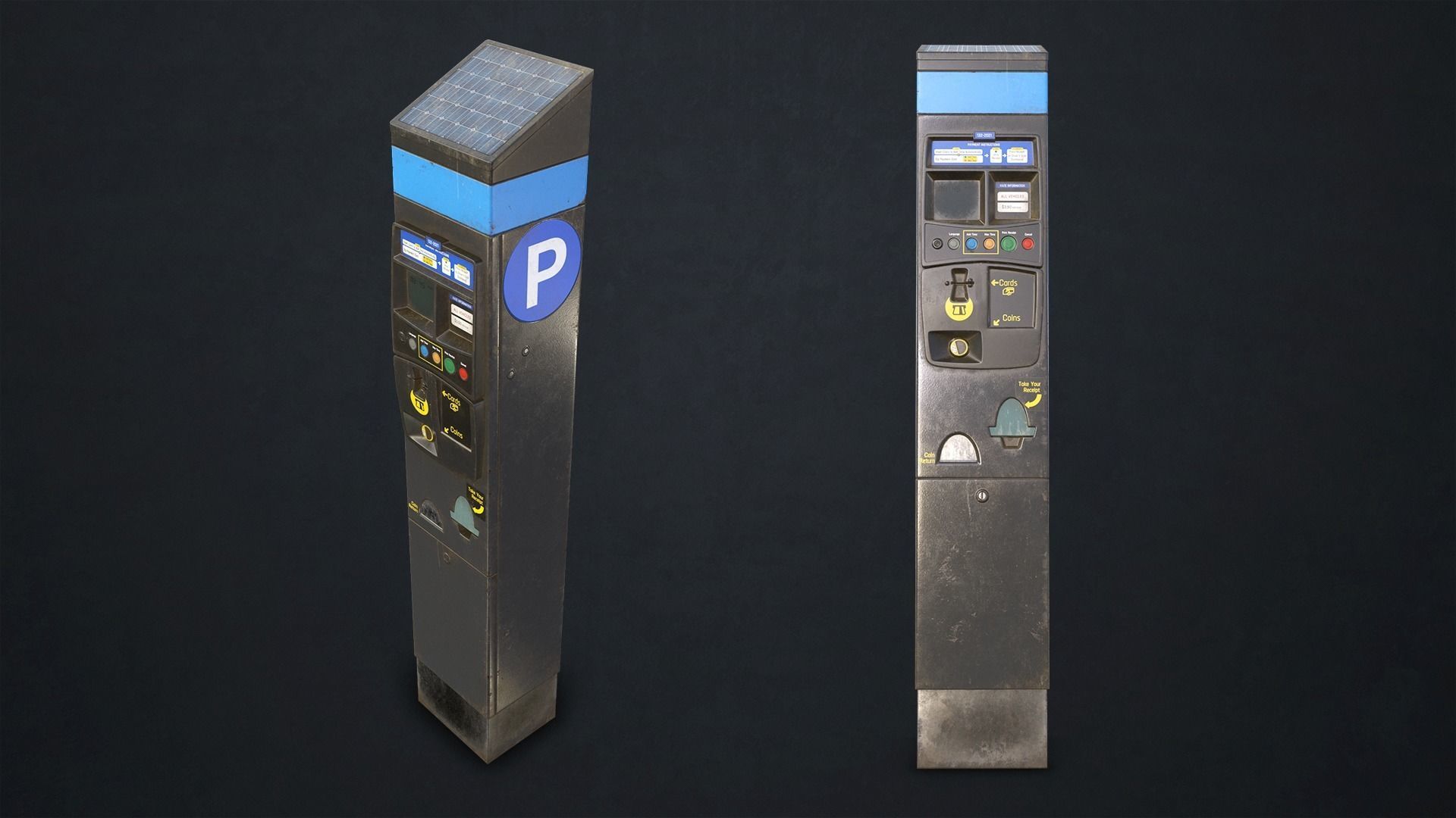 Parking Meter Low-poly 3D model_6