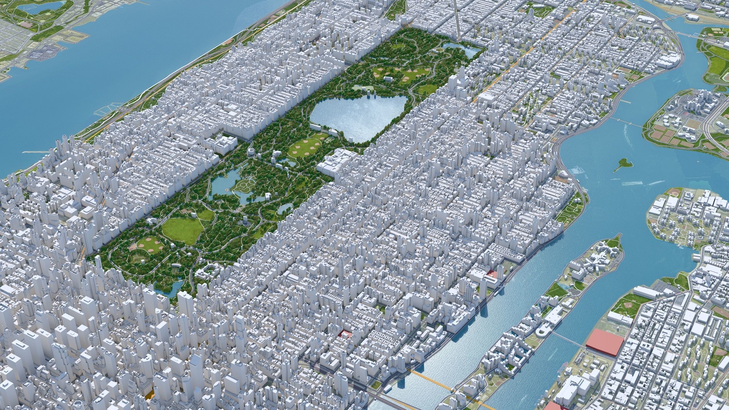 Central Park - Manhattan - New York  Low-poly 3D model_2