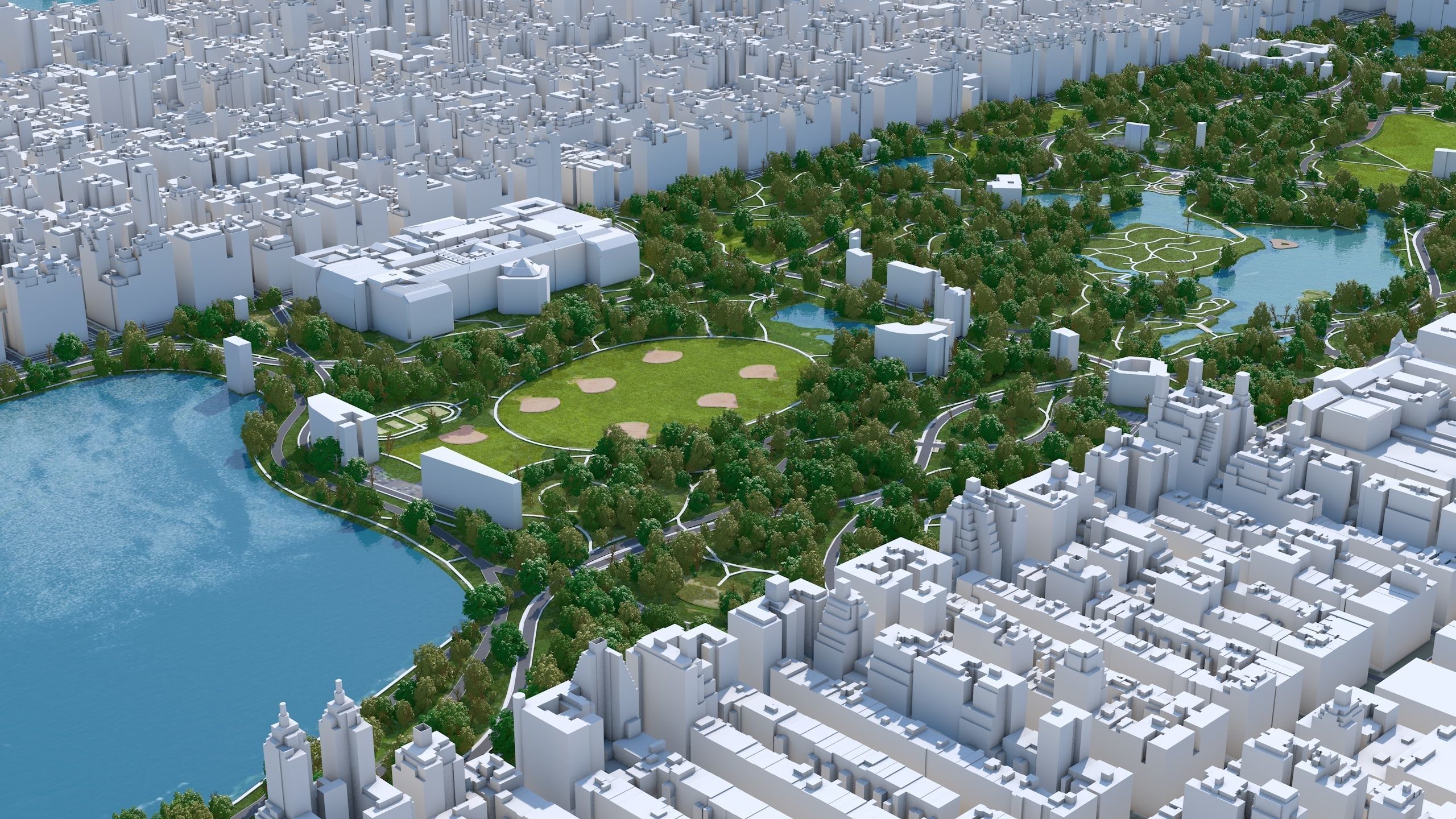 Central Park - Manhattan - New York  Low-poly 3D model_5