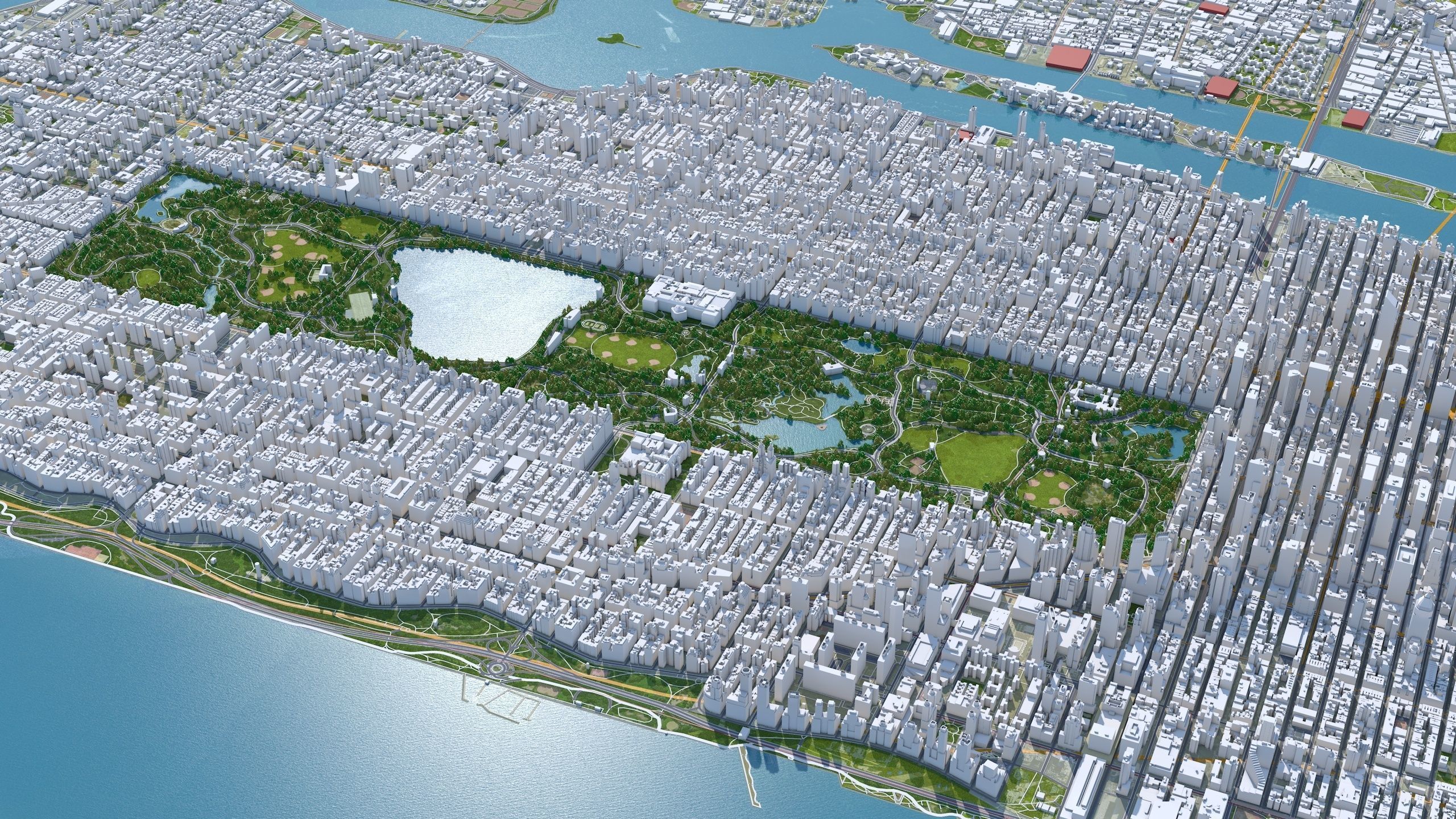 Central Park - Manhattan - New York  Low-poly 3D model_3