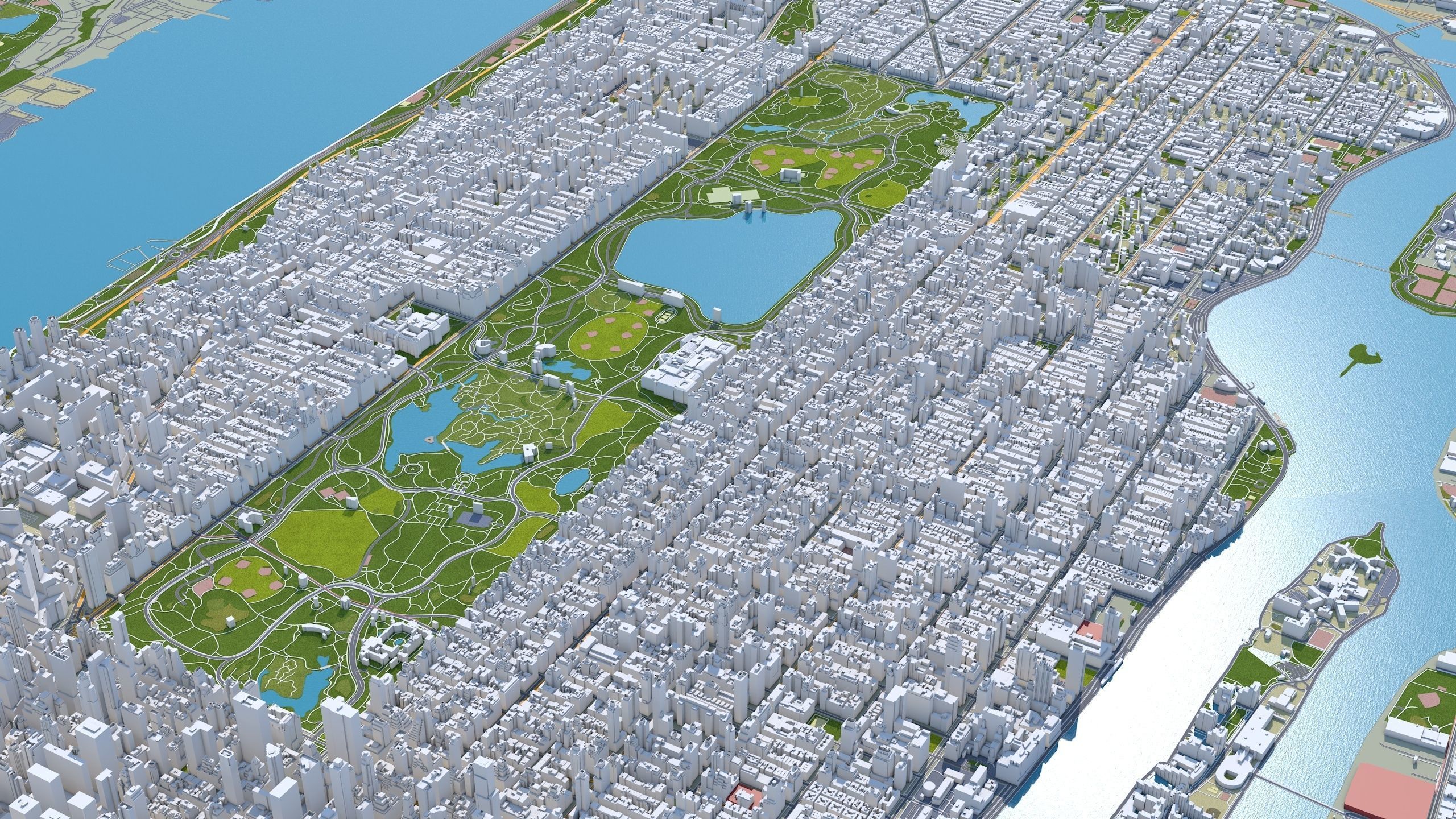 Central Park - Manhattan - New York  Low-poly 3D model_8