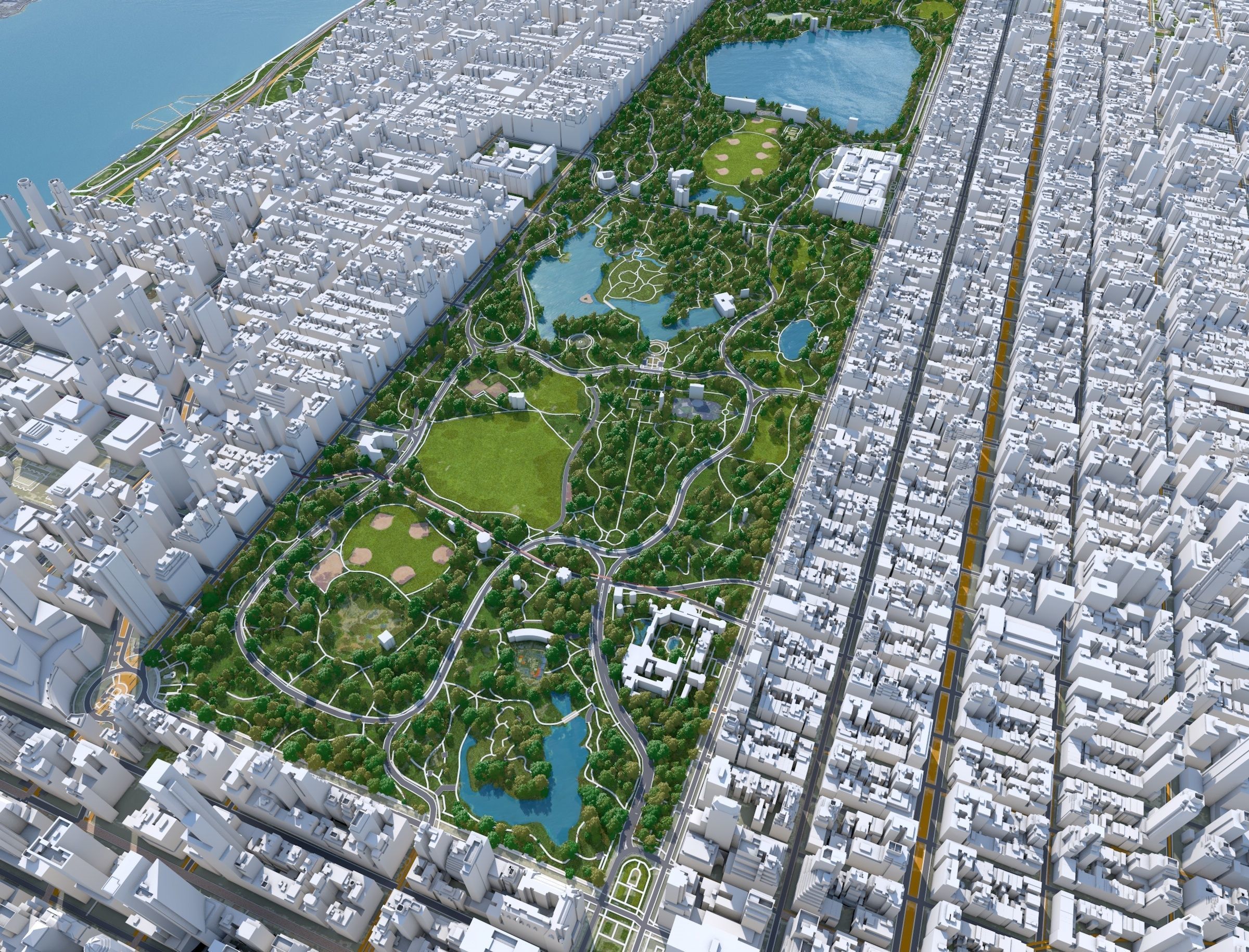 Central Park - Manhattan - New York  Low-poly 3D model_16