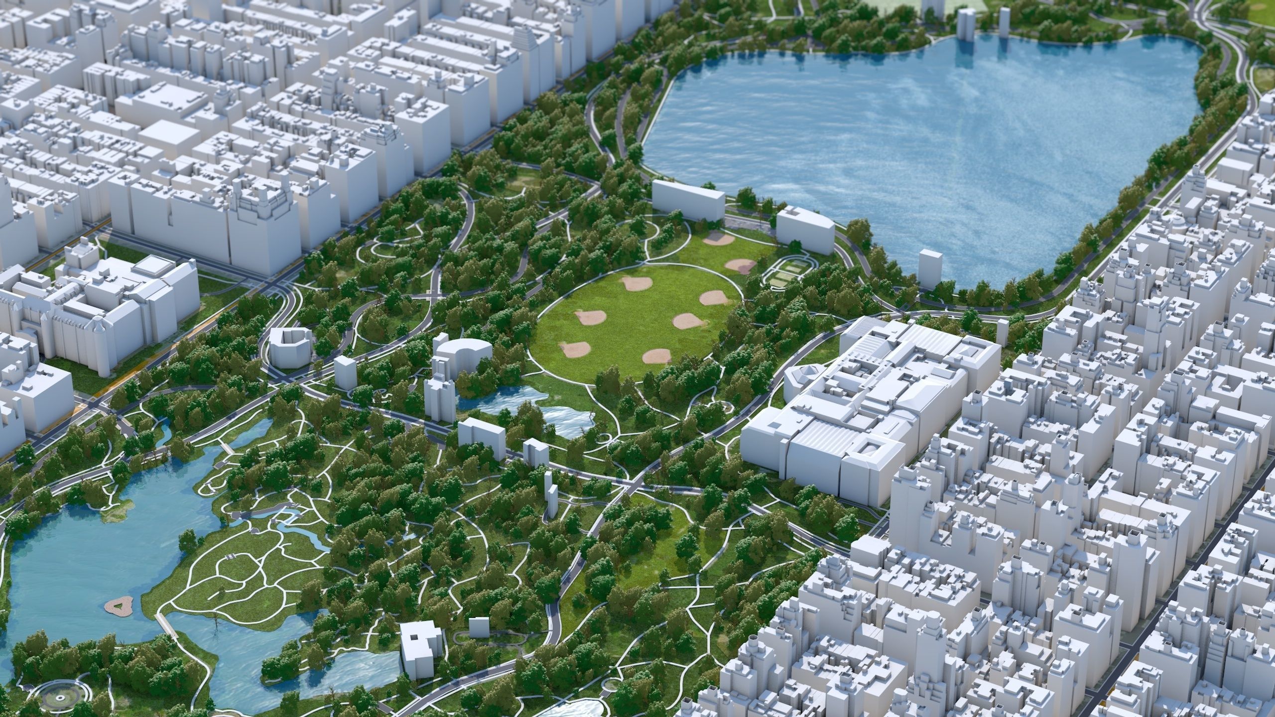 Central Park - Manhattan - New York  Low-poly 3D model_1