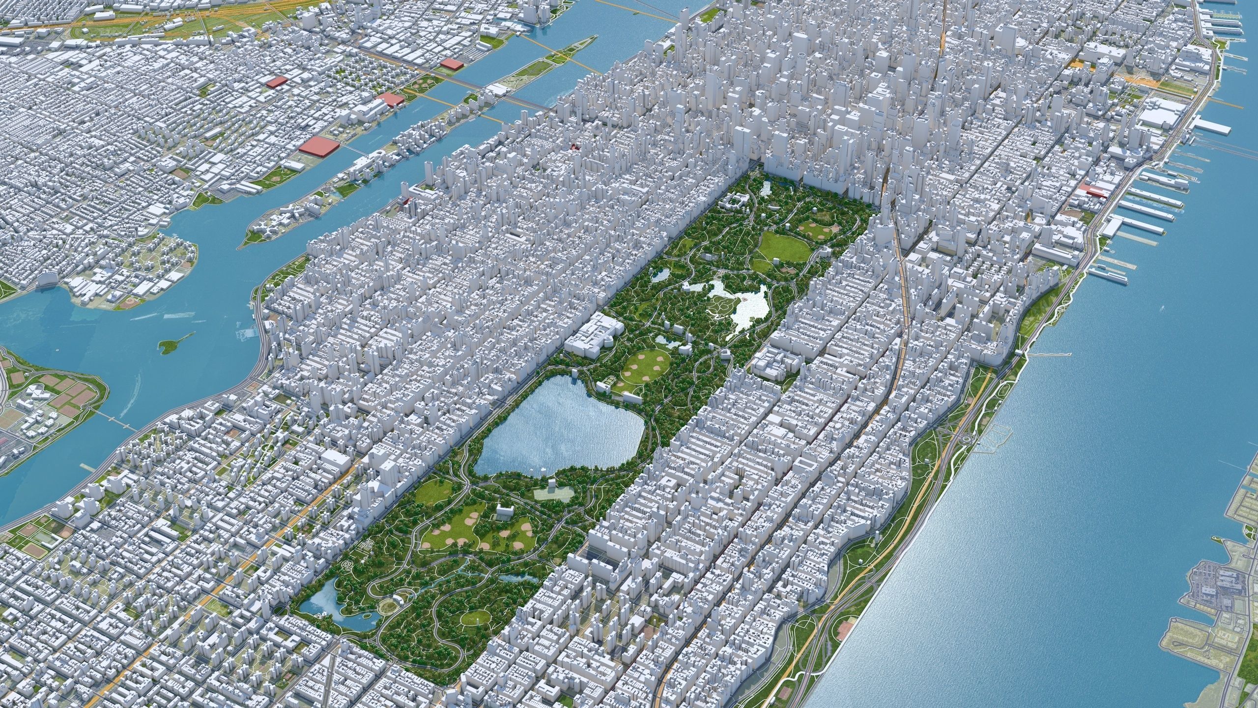 Central Park - Manhattan - New York  Low-poly 3D model_4