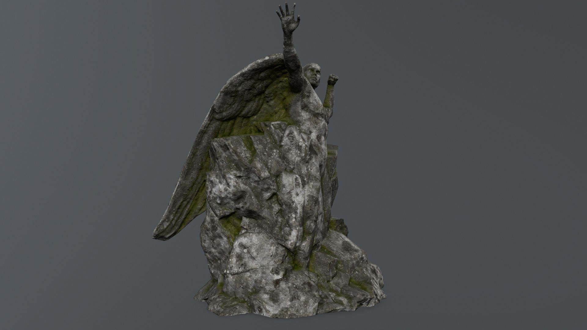 Man statue 1  Low-poly 3D model_1