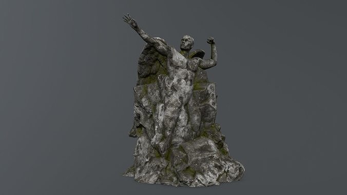 Man statue 1  Low-poly 3D model
