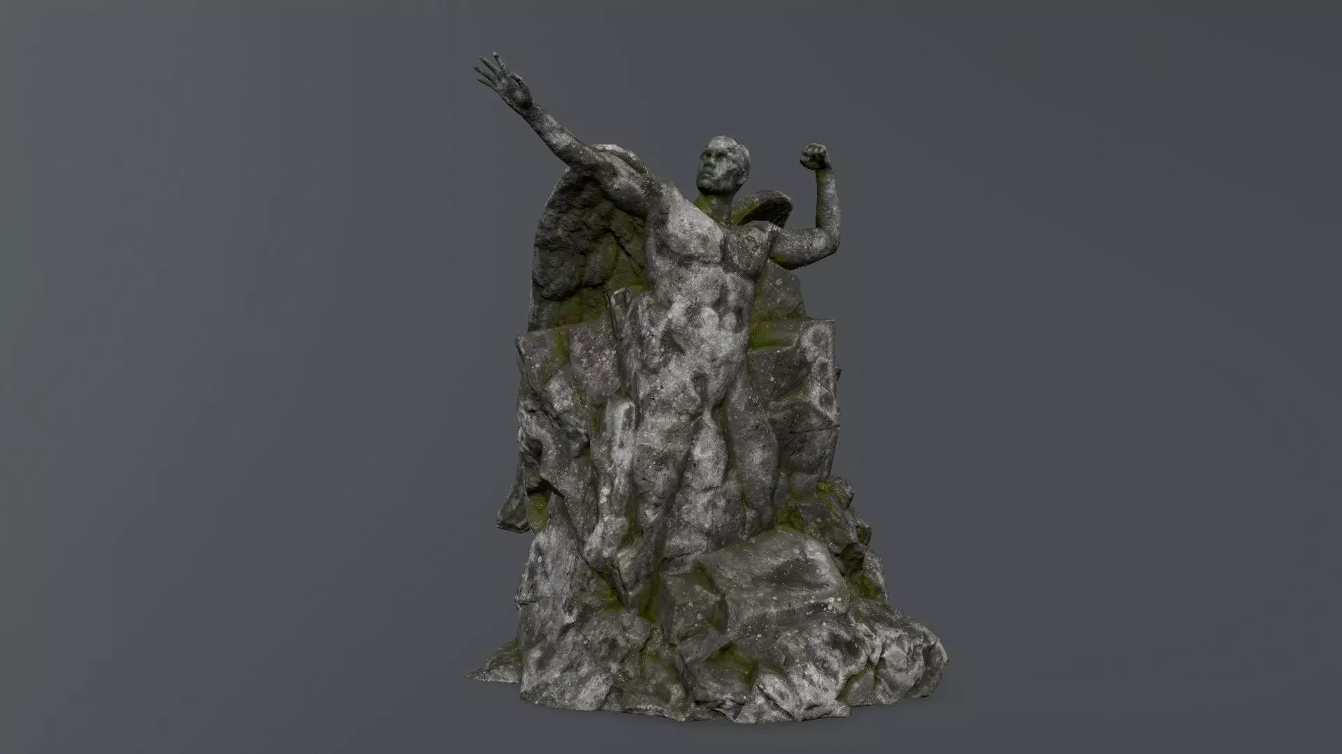 Man statue 1  Low-poly 3D model_0