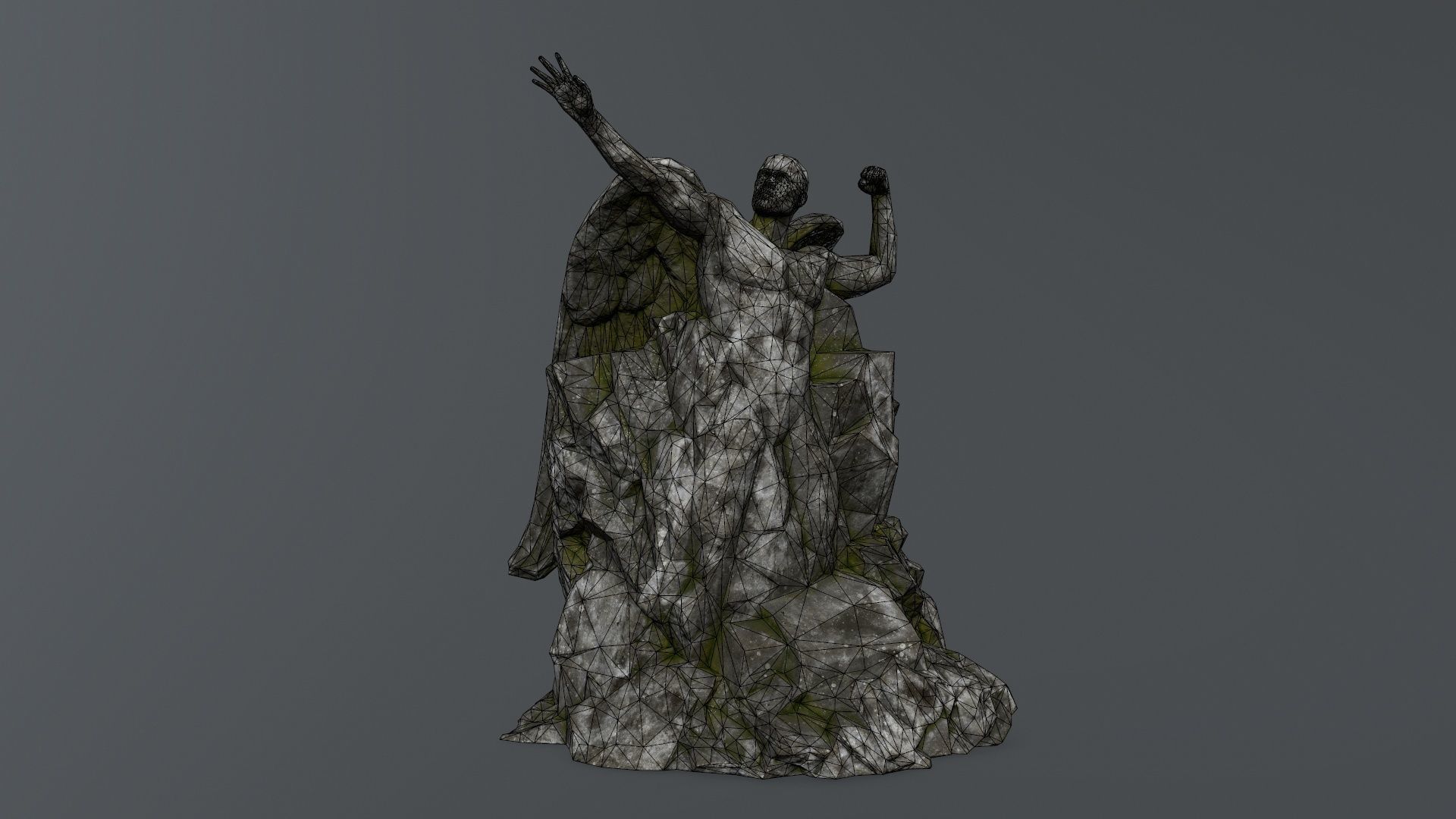 Man statue 1  Low-poly 3D model_8