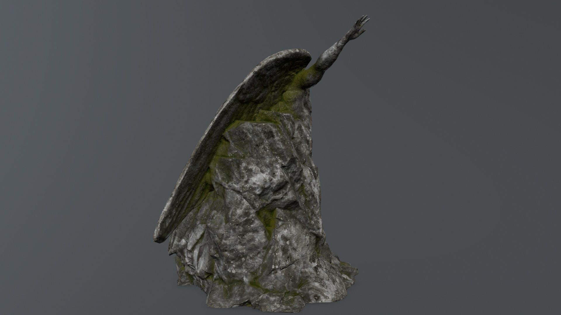 Man statue 1  Low-poly 3D model_2