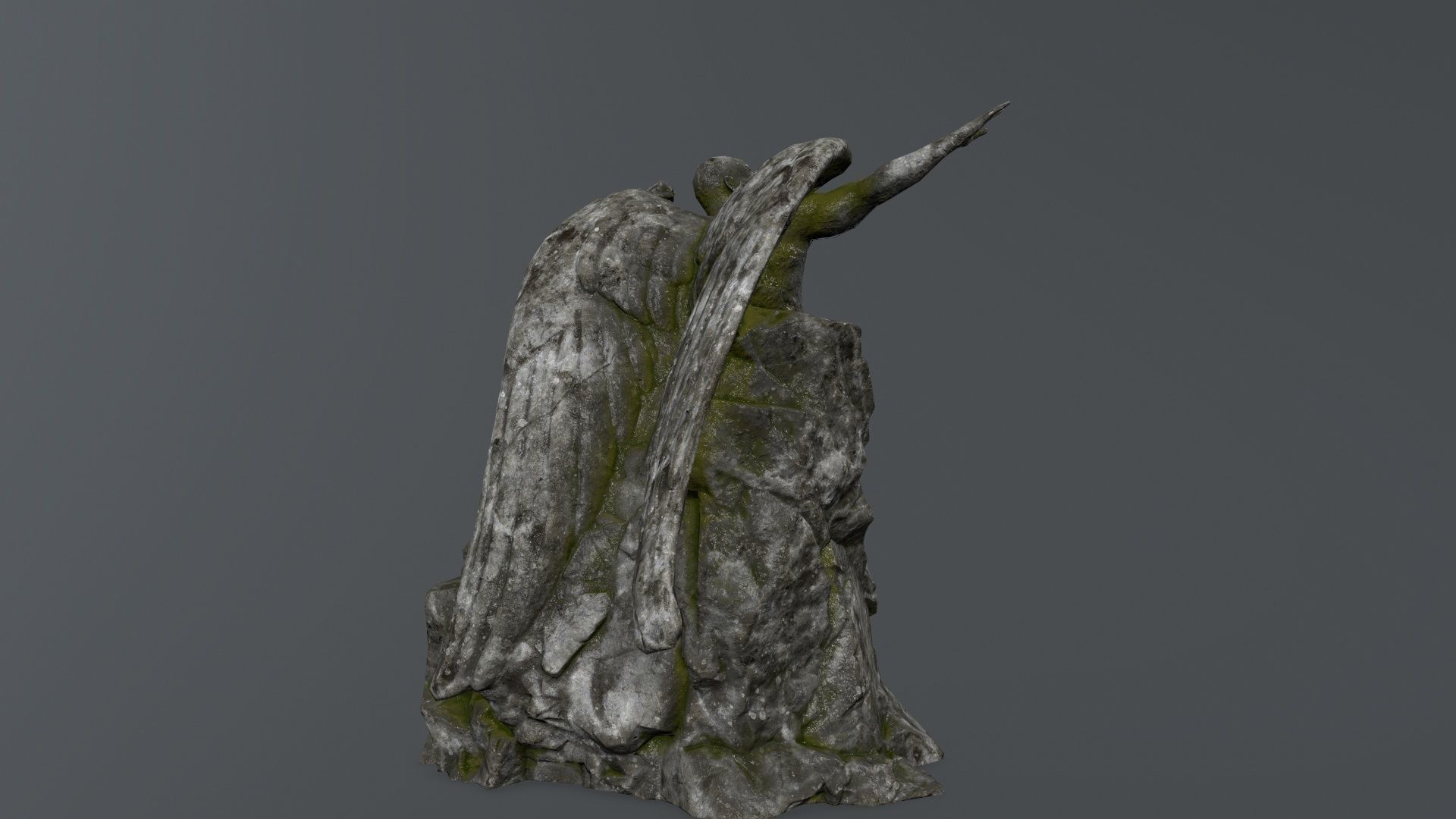 Man statue 1  Low-poly 3D model_3