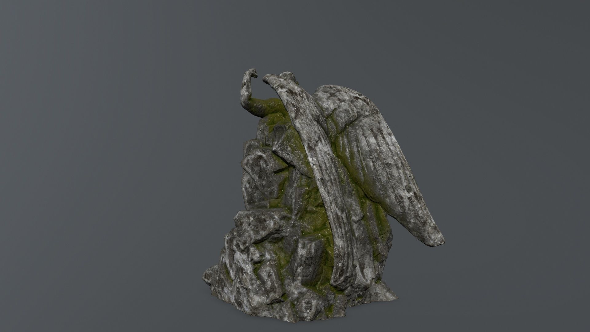 Man statue 1  Low-poly 3D model_5