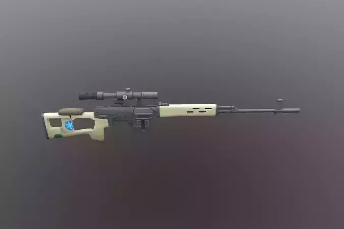 Dragunov SVD Low Poly Mobile Game Ready model