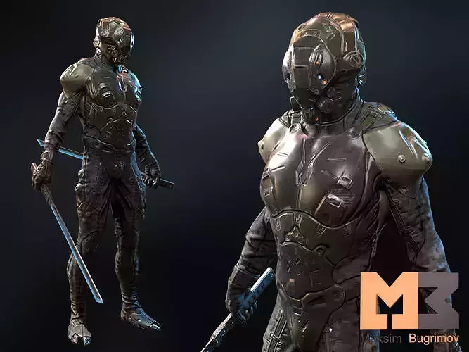 Sci Fi Character 01 Shadow Low-poly 3D model