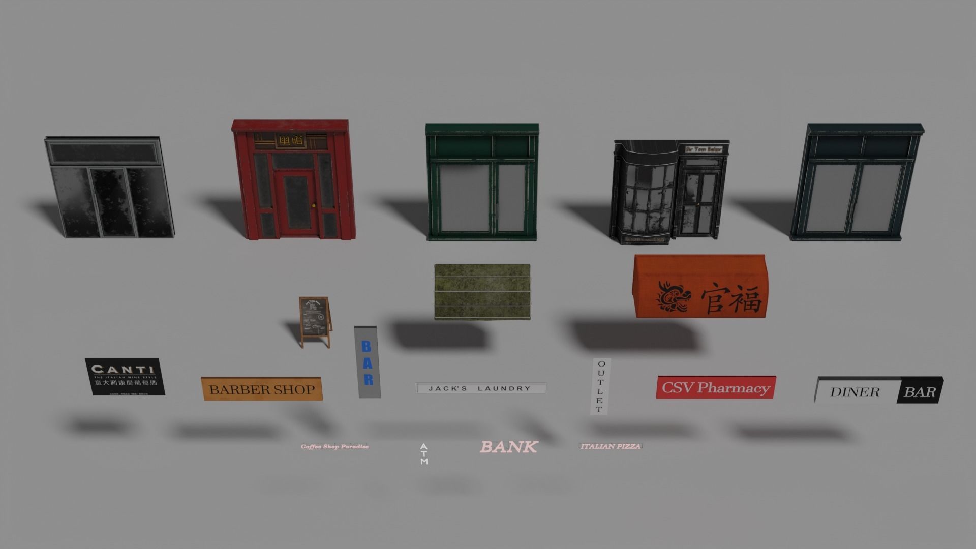 Cyberpunk - Asset Pack Low-poly 3D model_7