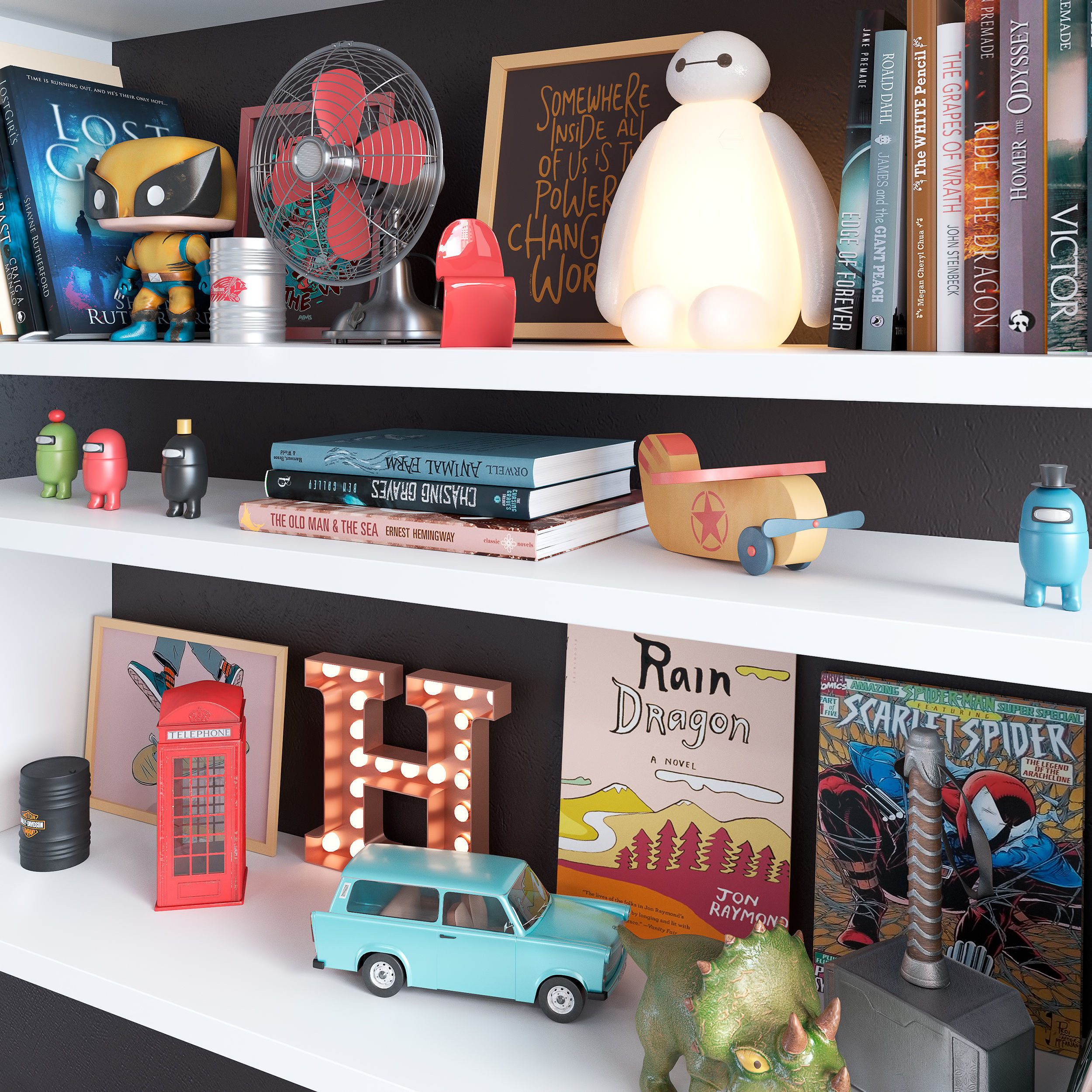 Teenage Decor Set 3D model_3