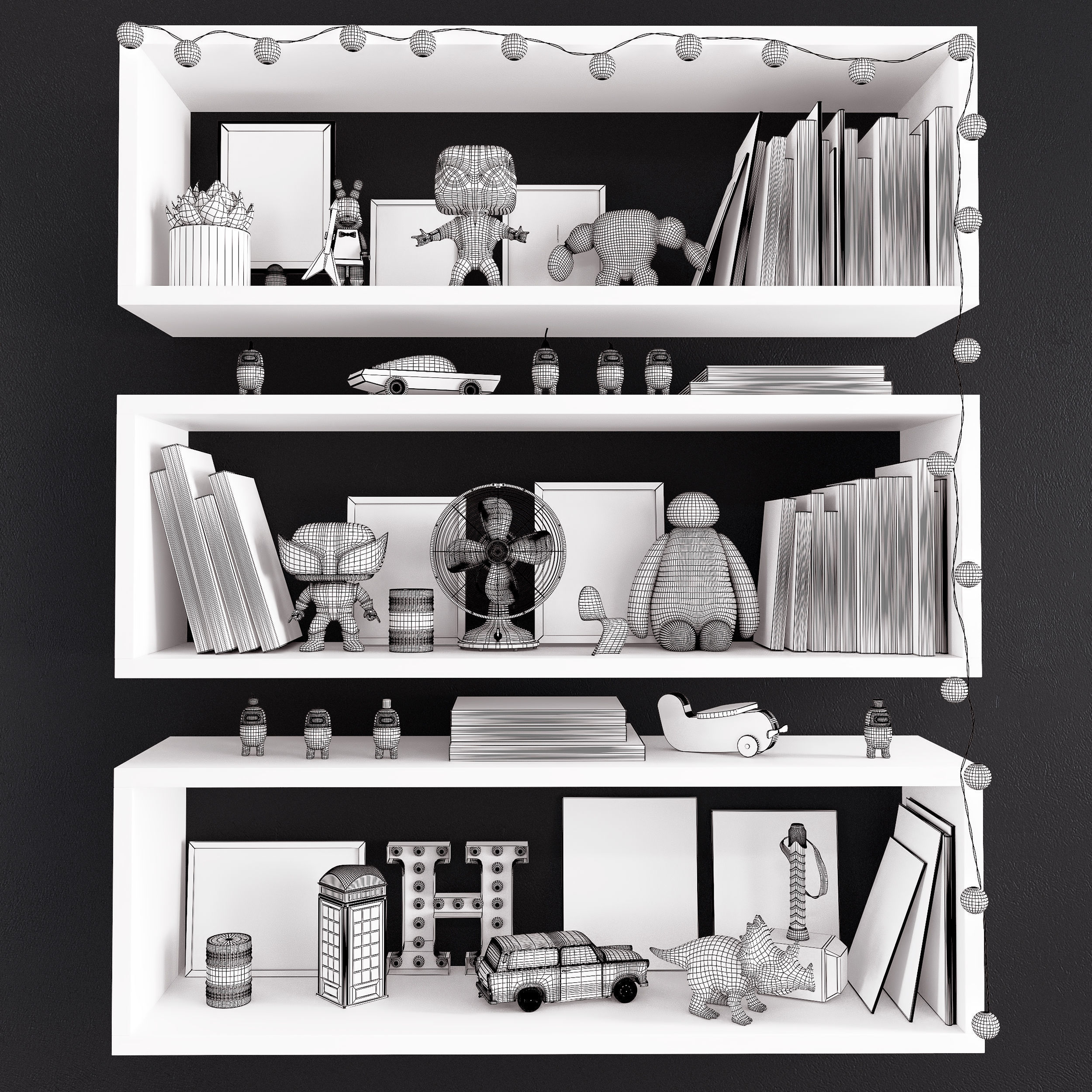 Teenage Decor Set 3D model_10