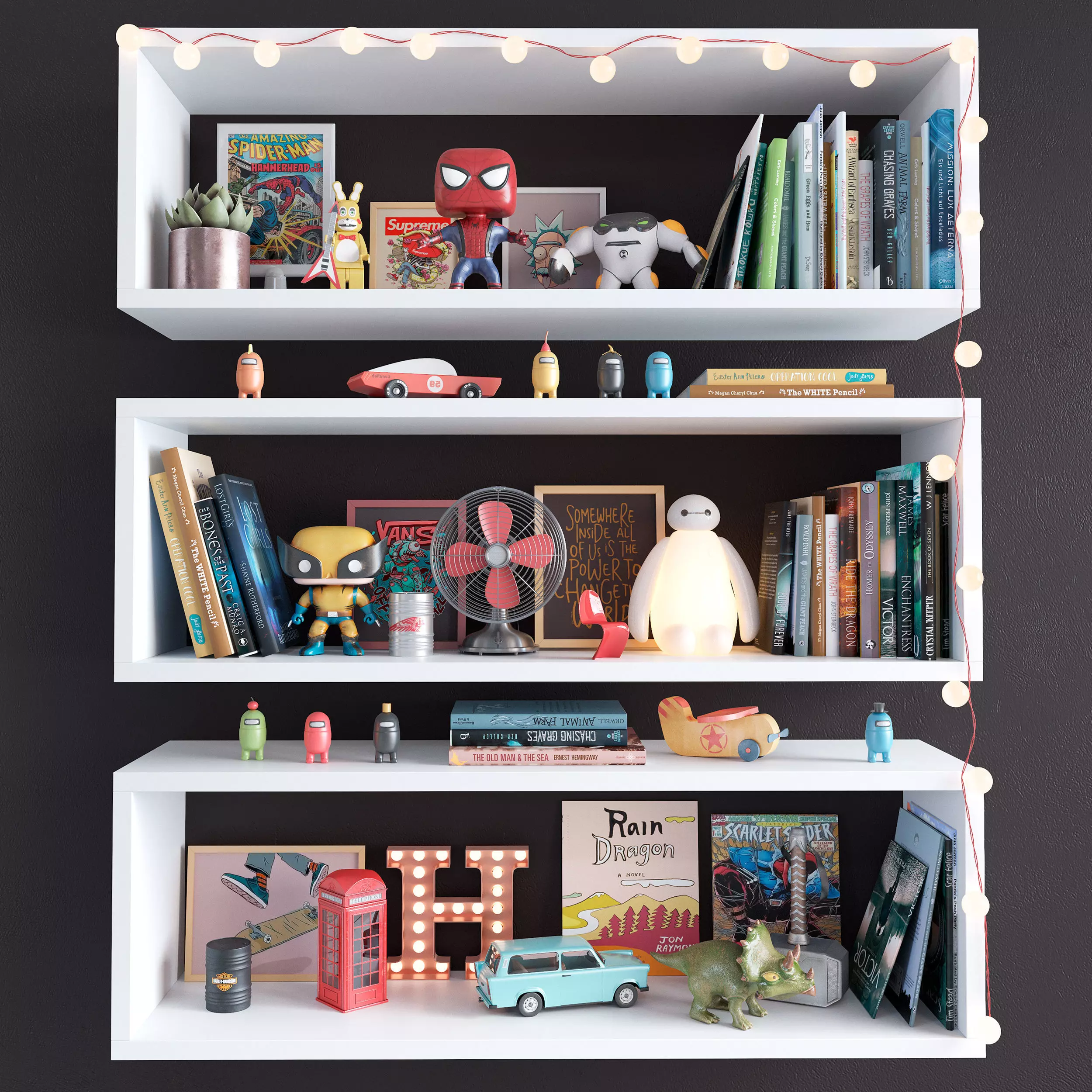 Teenage Decor Set 3D model_0