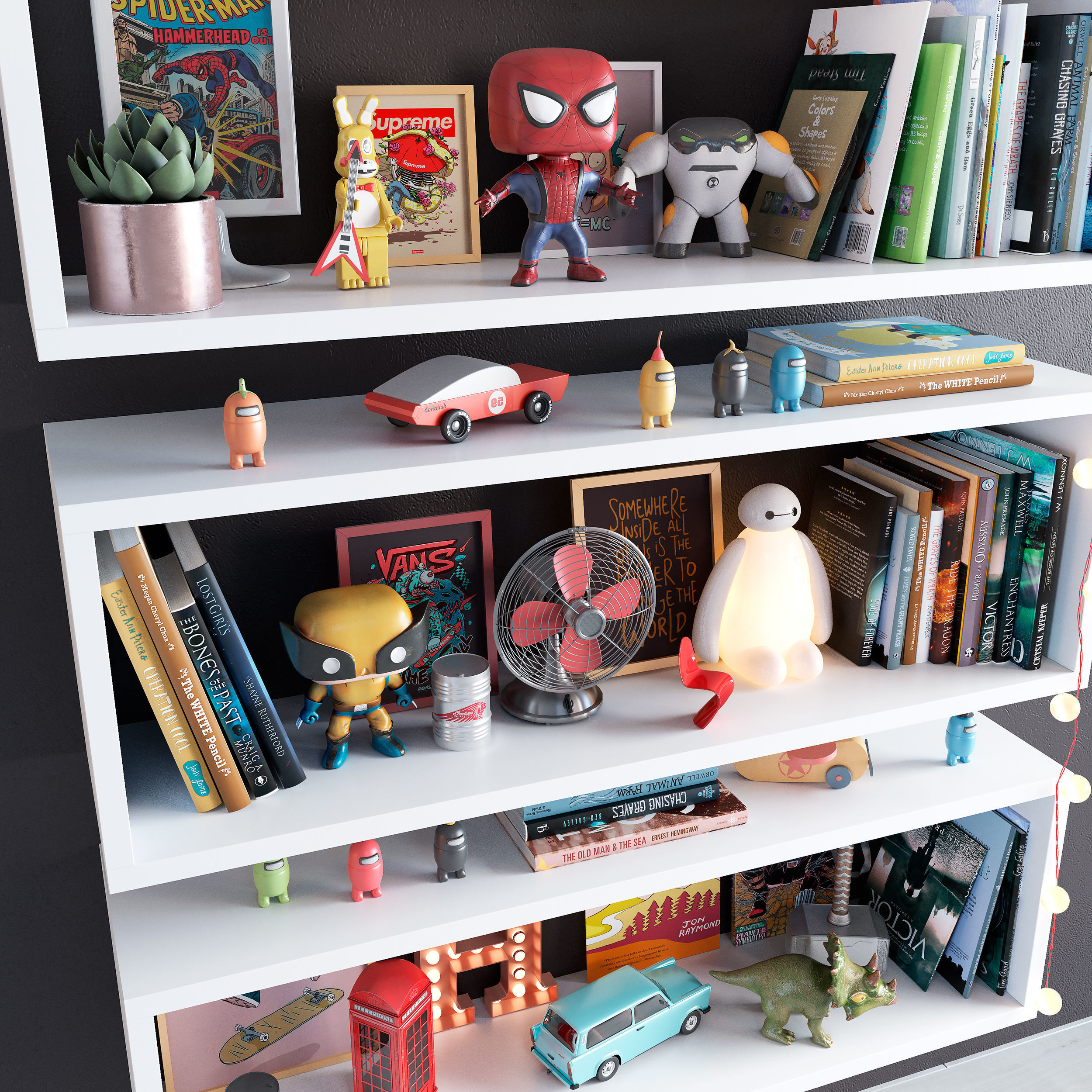 Teenage Decor Set 3D model_8