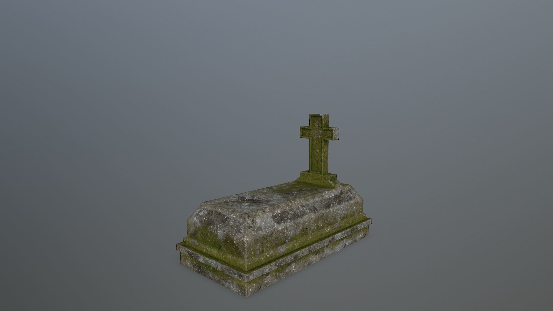 Tombstone Set stone column Low-poly 3D model_5